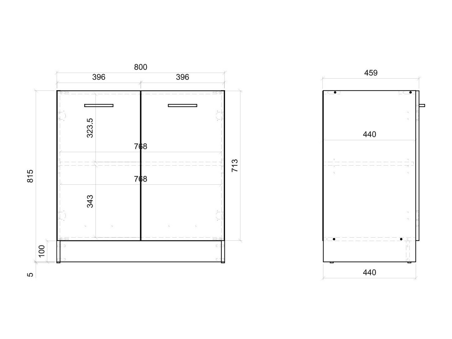 Modulaarinen kaappi ovilla Quti 110