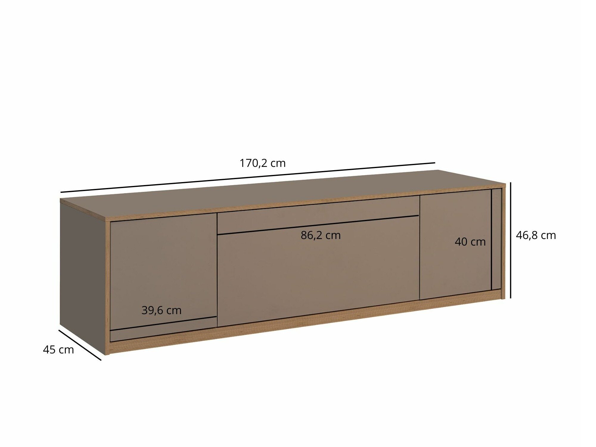 TV-taso Fivetri 105 (Harmaa ruskea)
