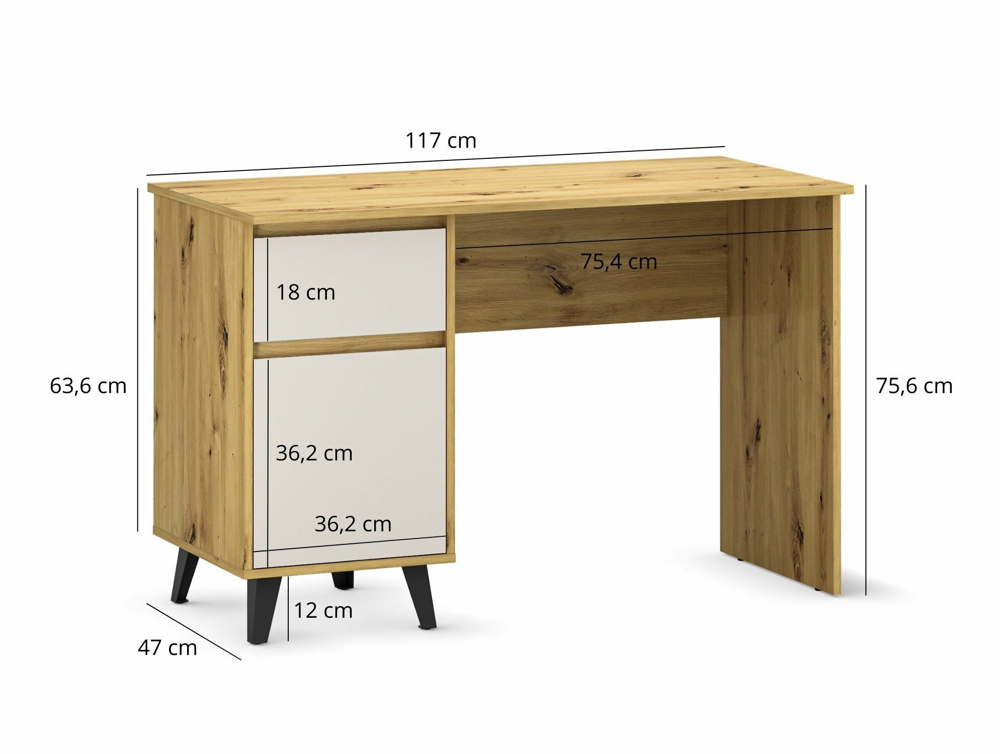 Työpöytä Tetena 100 (Artisaanitammi + Kashmir)