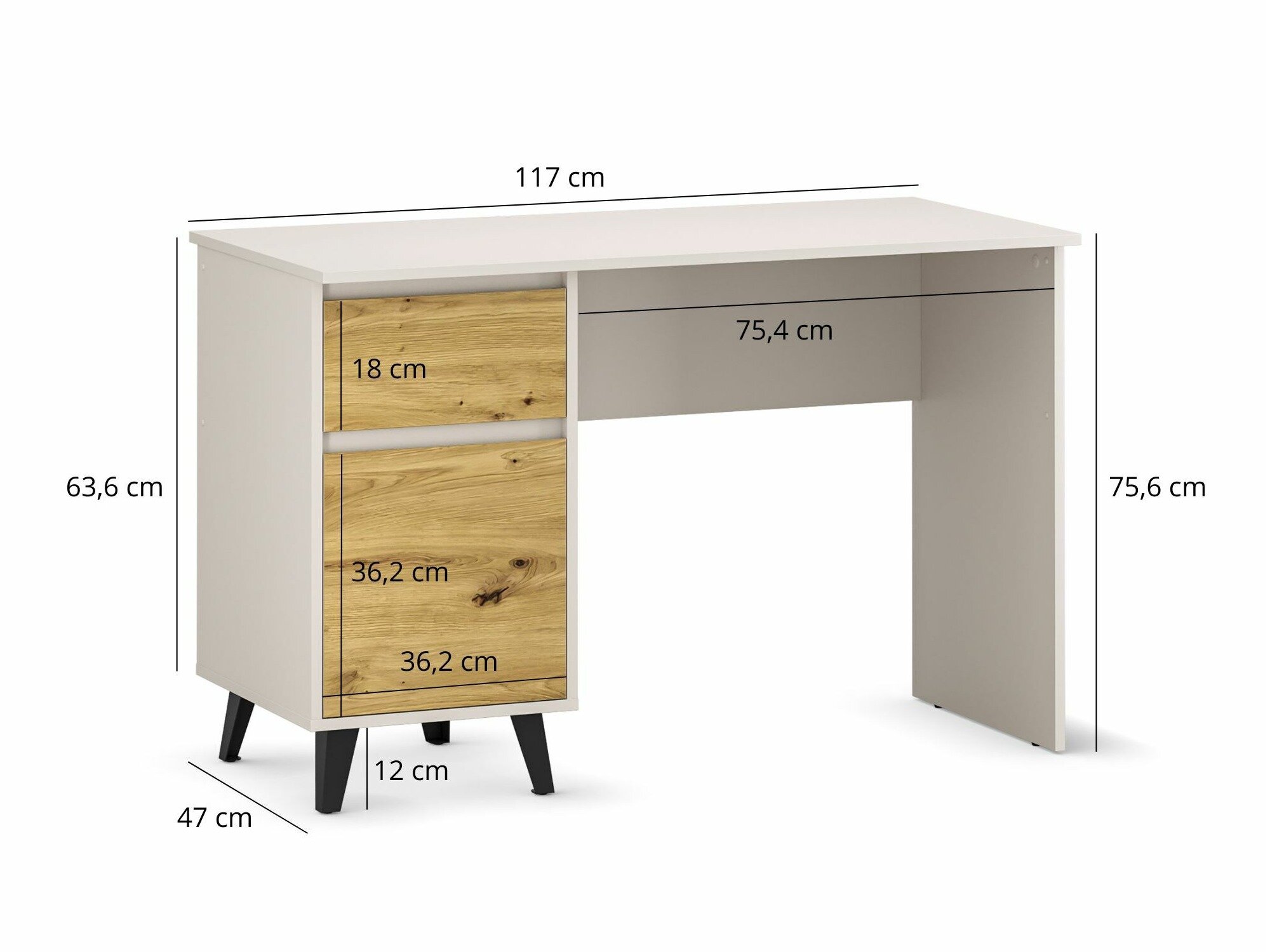 Työpöytä Tetena 100 (Kashmir + Artisaanitammi)