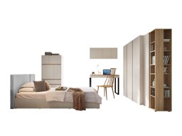 Makuuhuonesetti Fiosono 113 (Beige + Vaalea tammi)