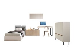 Huonekalusetti Fiosono 115 (Beige + Vaalea tammi)