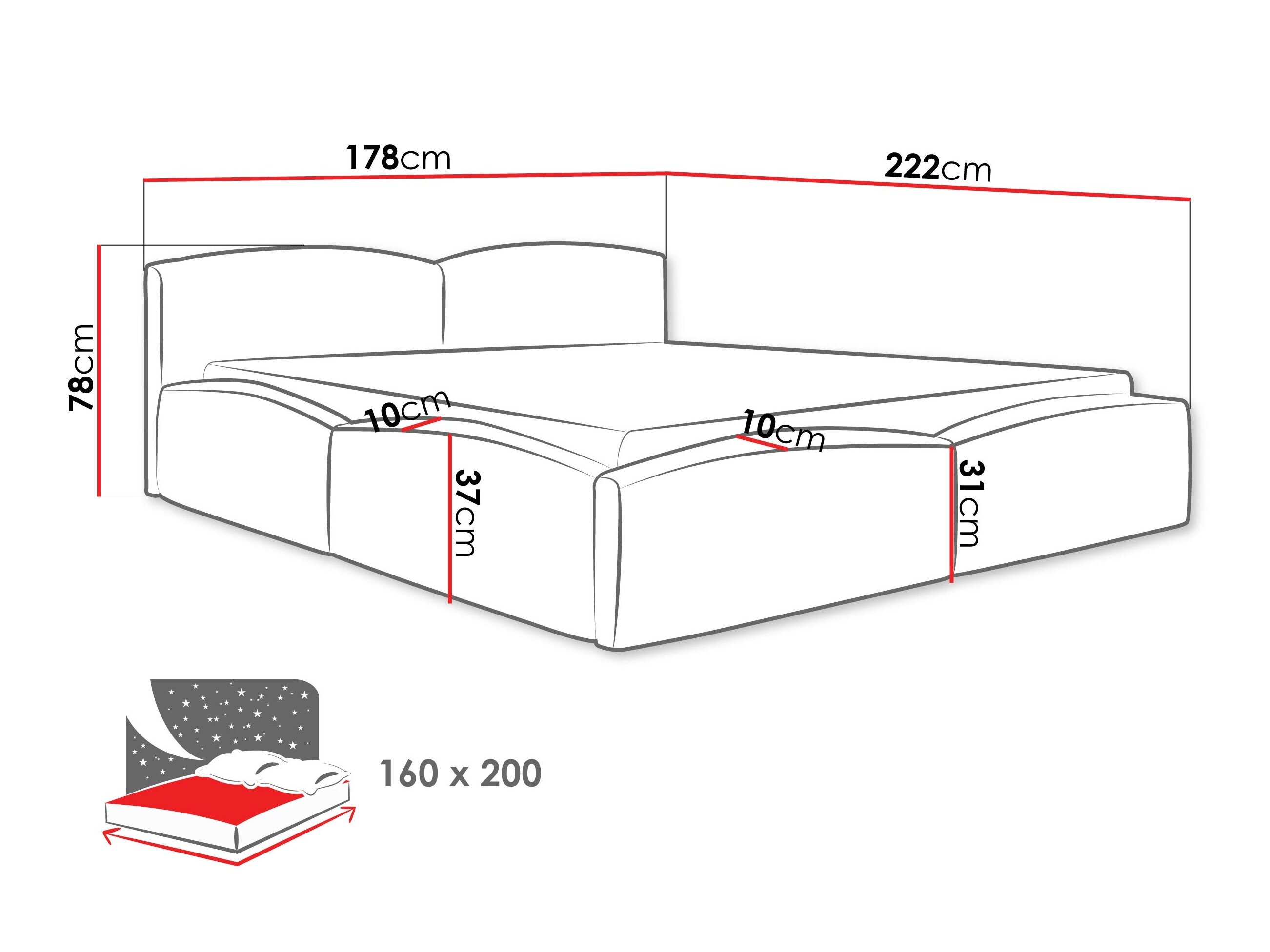 Sänky TrendyNest Caprio (Margo 227.09)