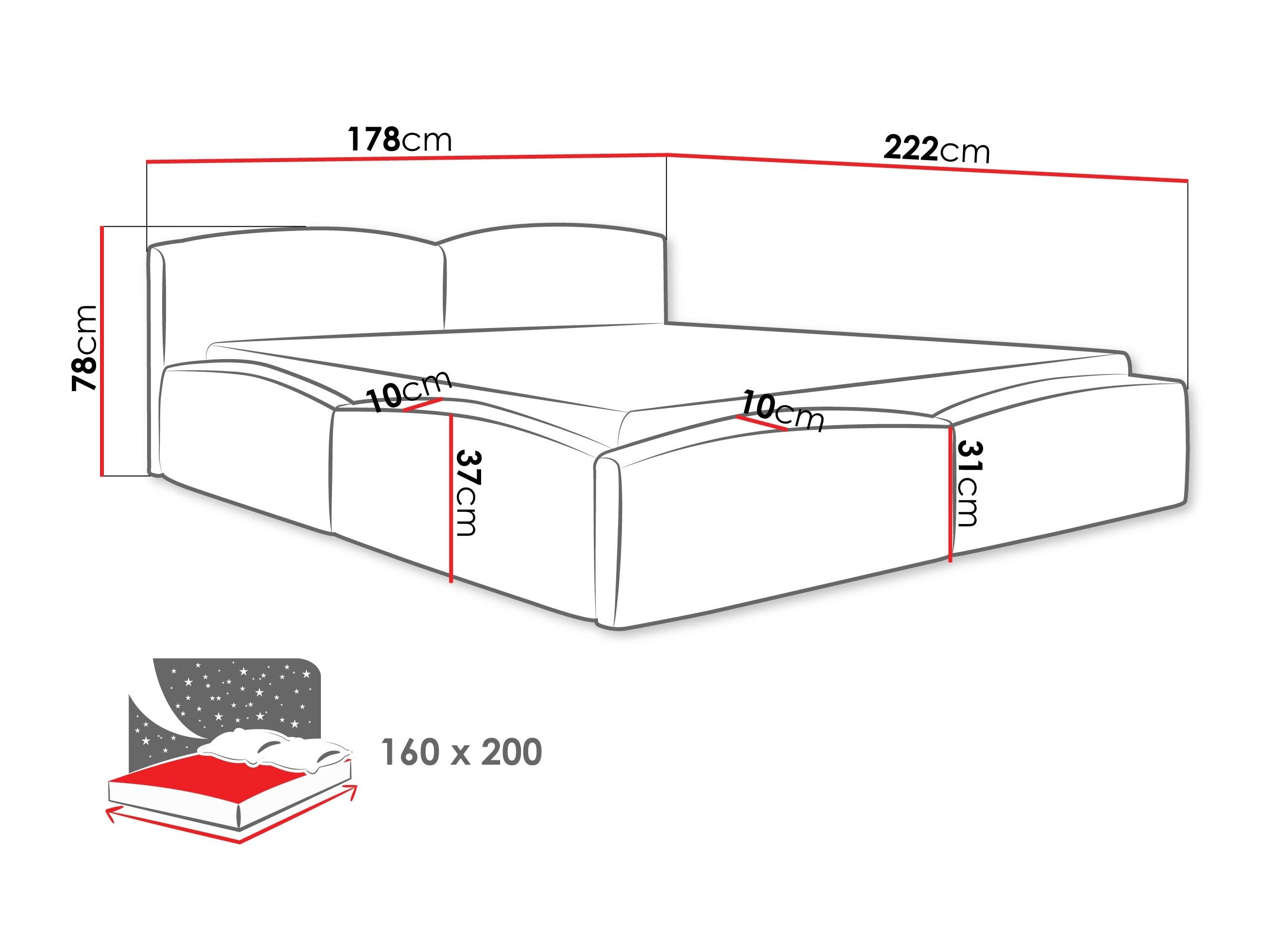 Sänky TrendyNest Titis (Lumo 75)