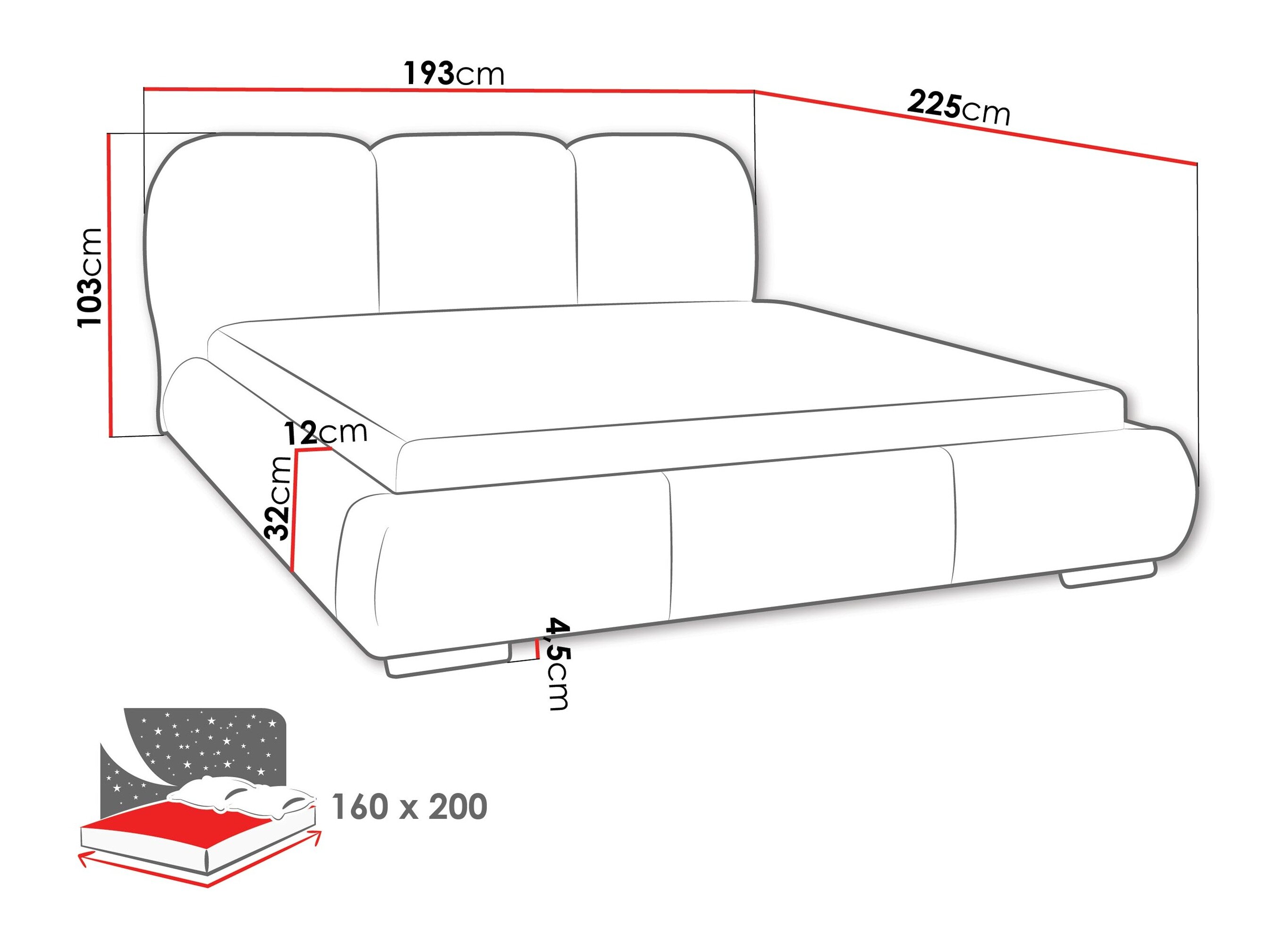 Sänky TrendyNest Navium (Coral 75)