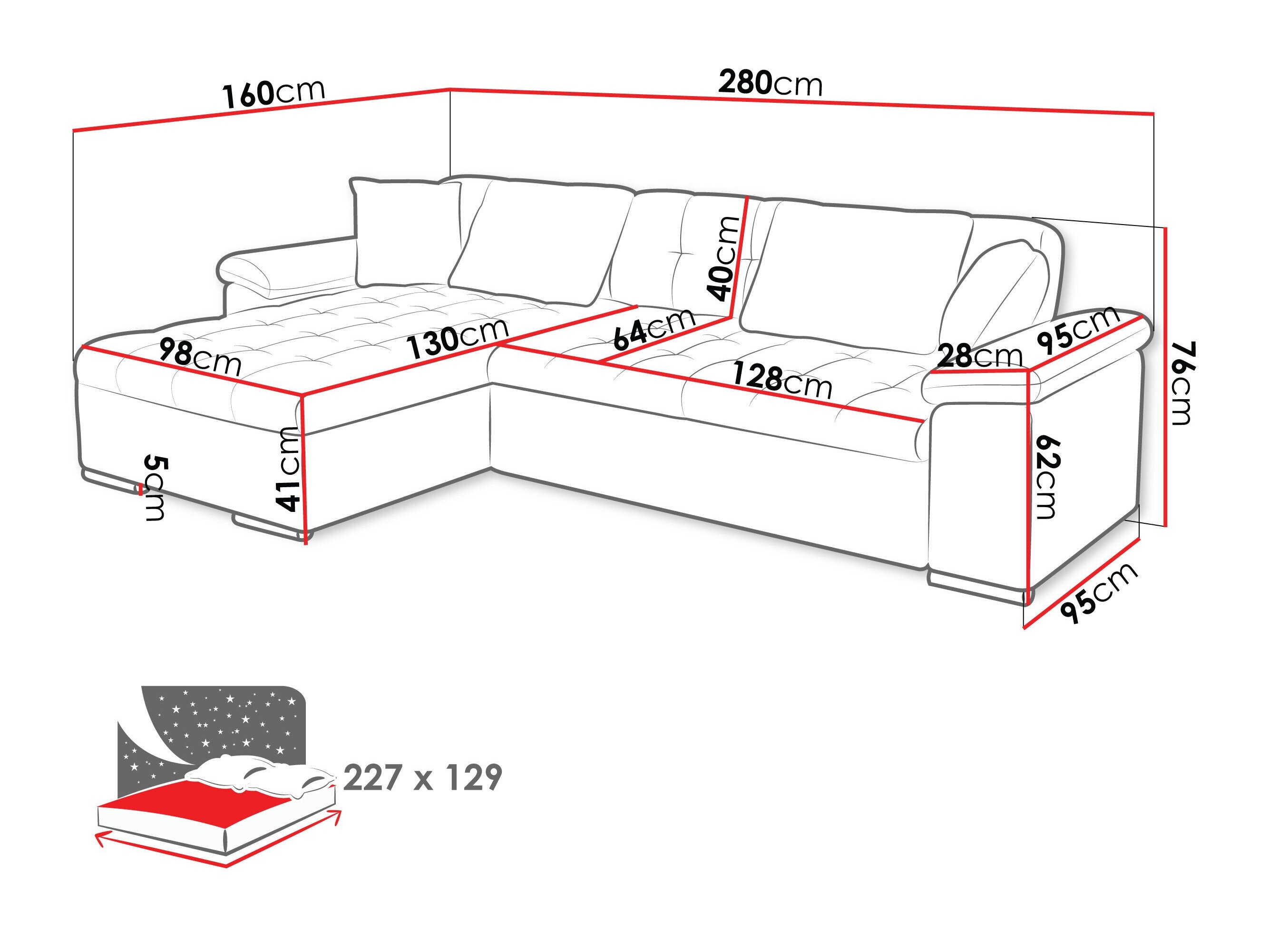 Corner sofa Comfivo Mica III (Rico 12)
