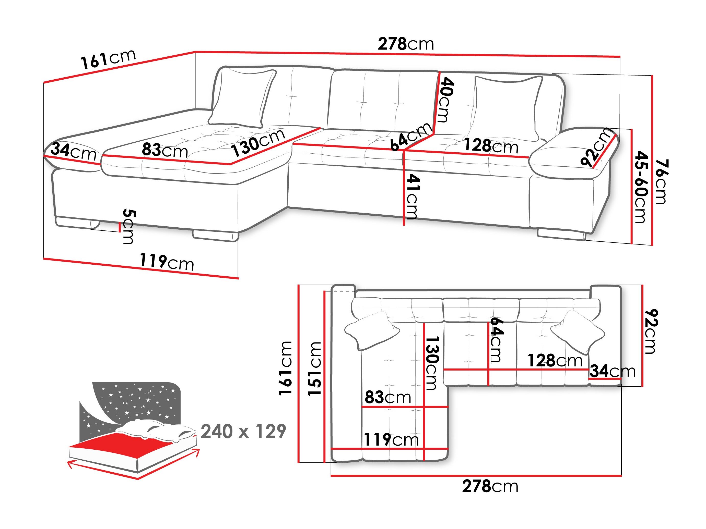 Corner sofa Comfivo Sanitas III (Rico 12)