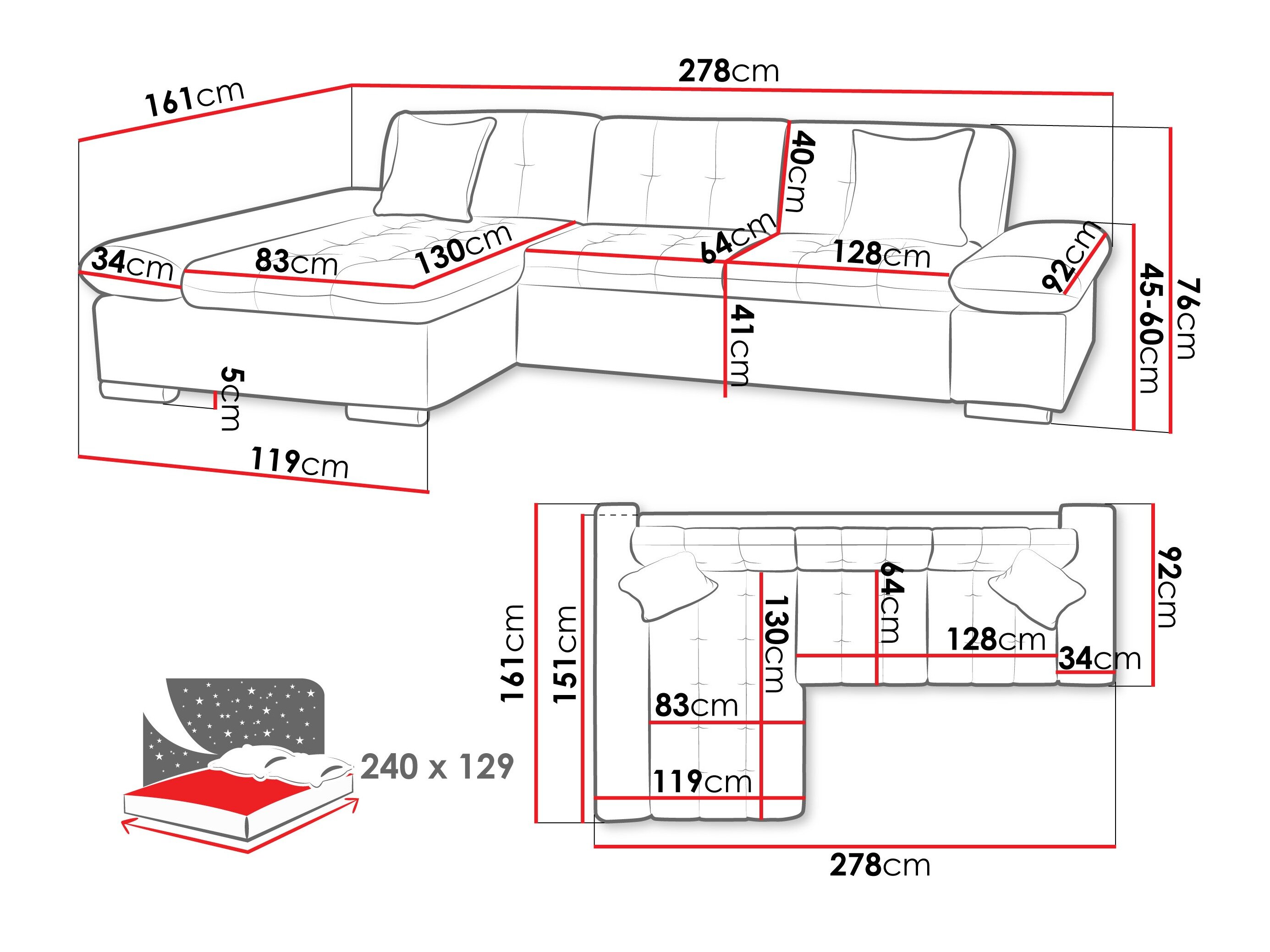 Corner sofa Comfivo Sanitas III (Rico 01)