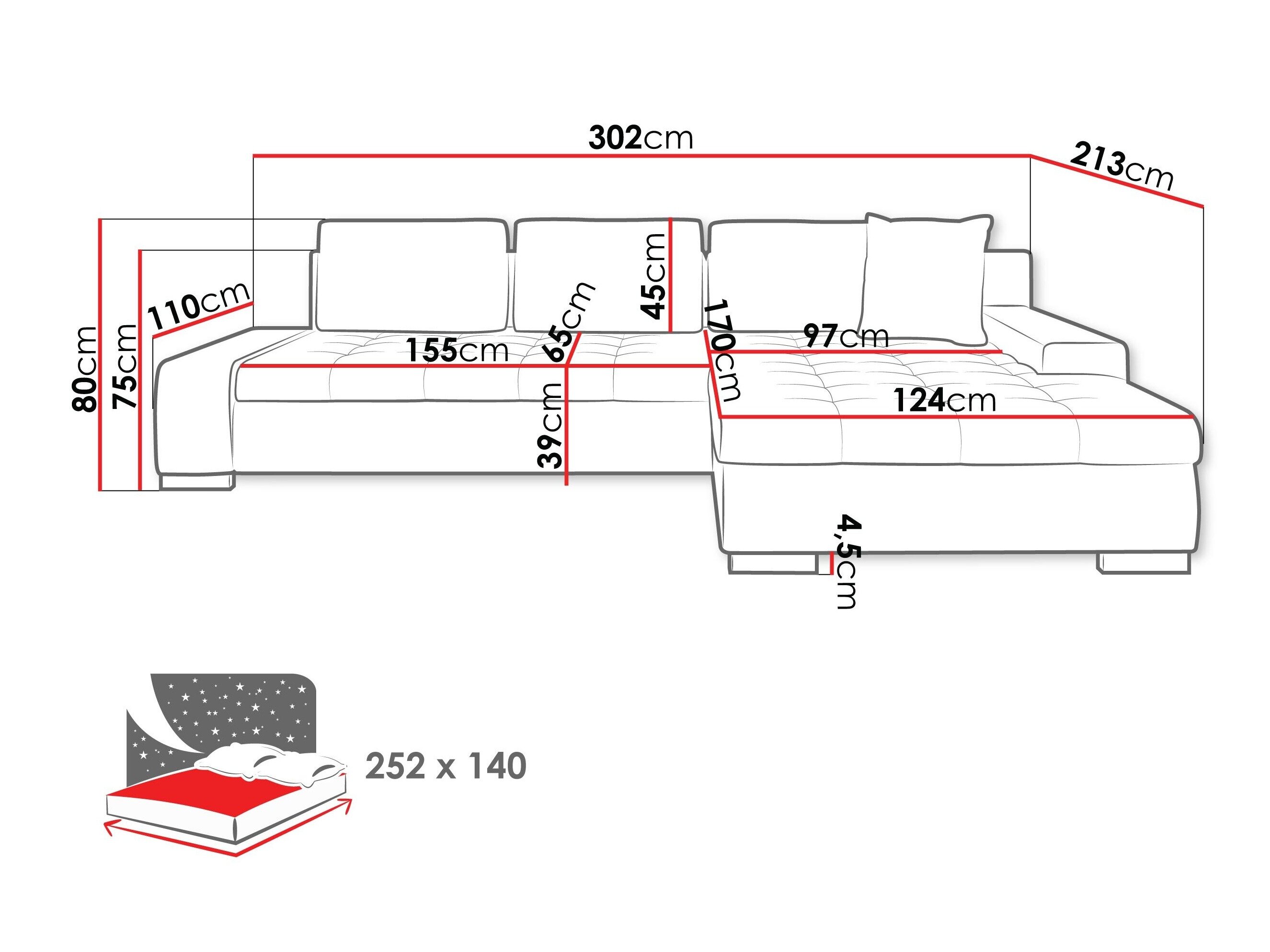 Corner sofa Comfivo Nitor V (Rico 12)