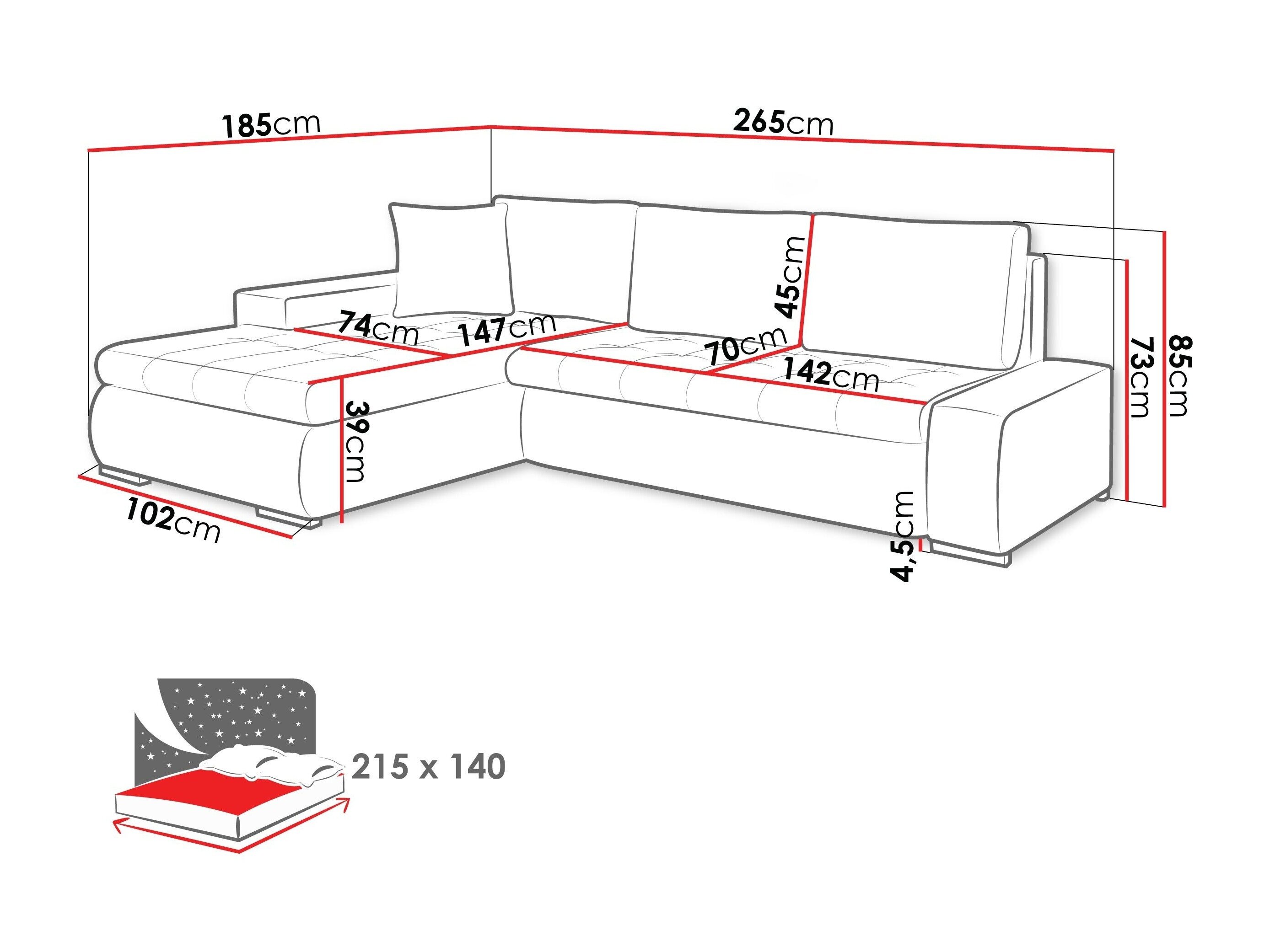Corner sofa Comfivo Nitor VI (Rico 12)