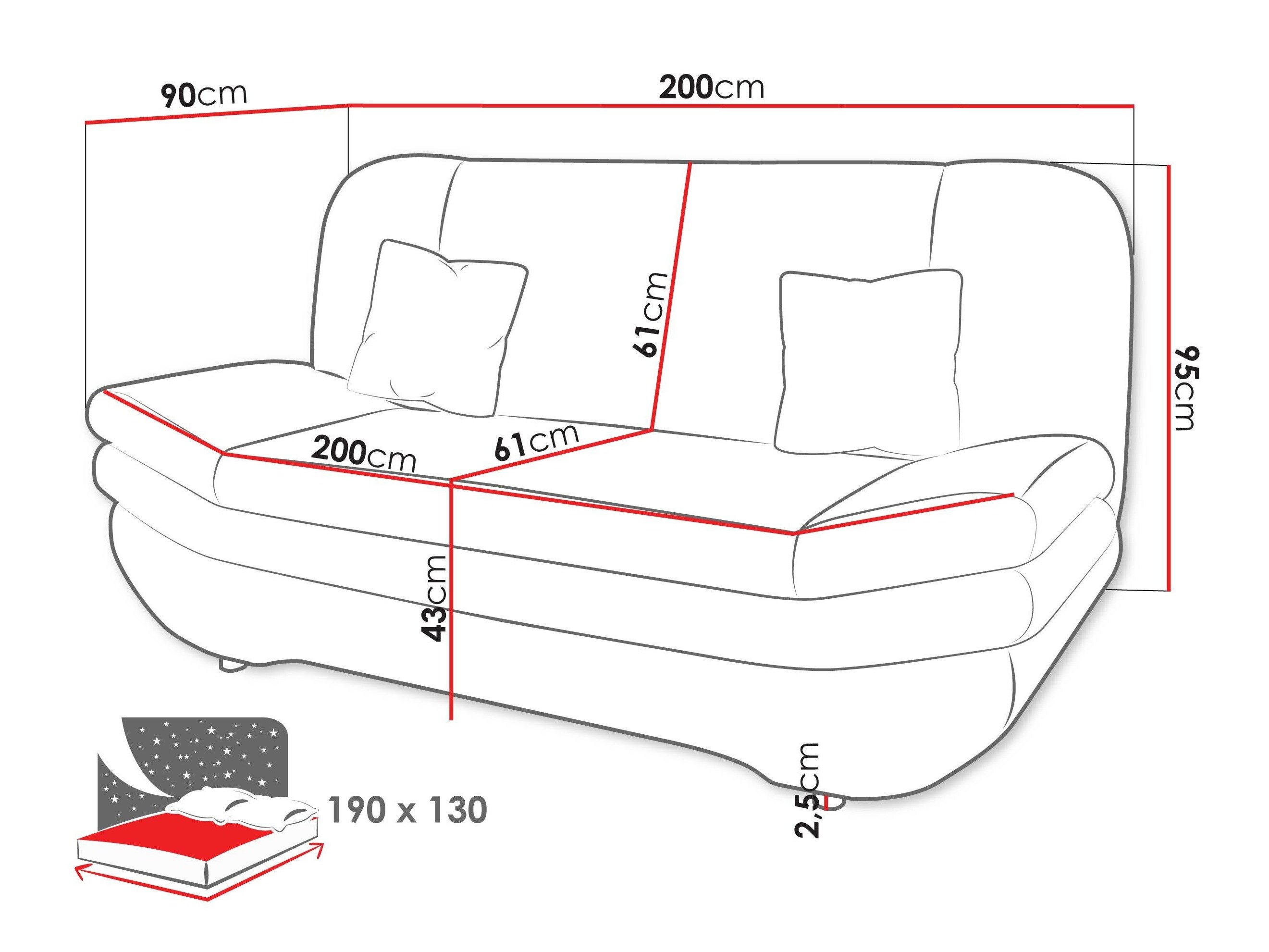 Sofa bed Comfivo Silva II (Rico 01)