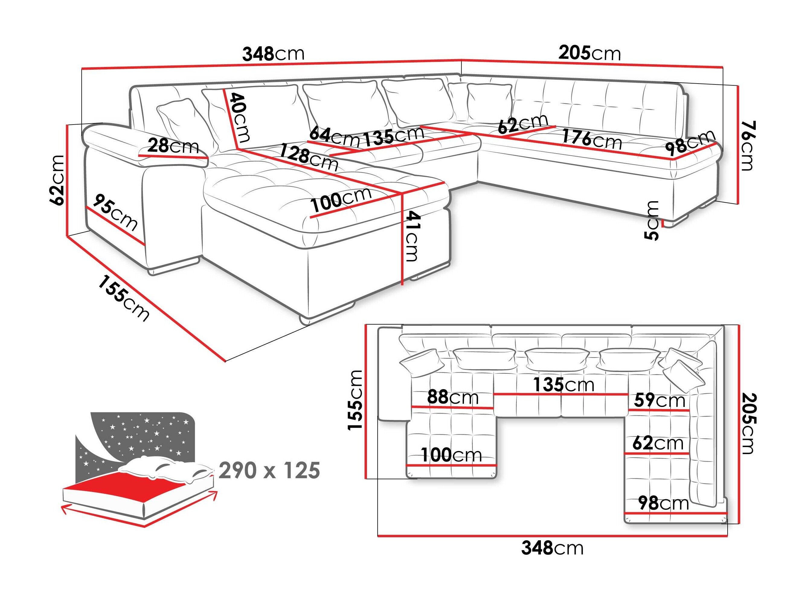 Corner sofa Comfivo Gemma VII (Rico 12)