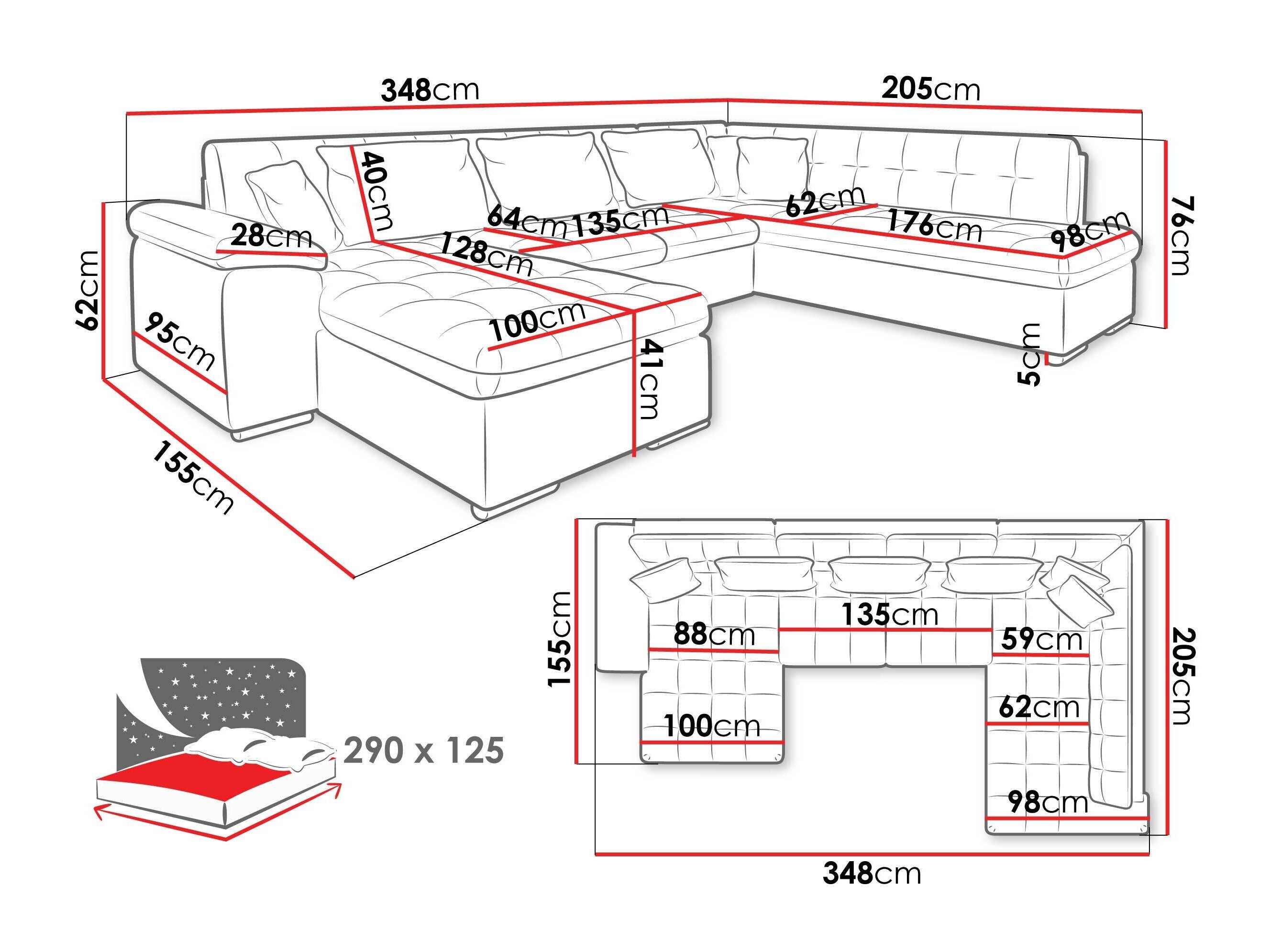Corner sofa Comfivo Gemma VIII (Rico 12)