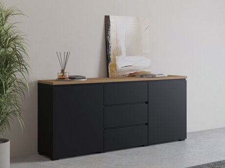 Chest of drawers Baletu 106 (Black + Oak)