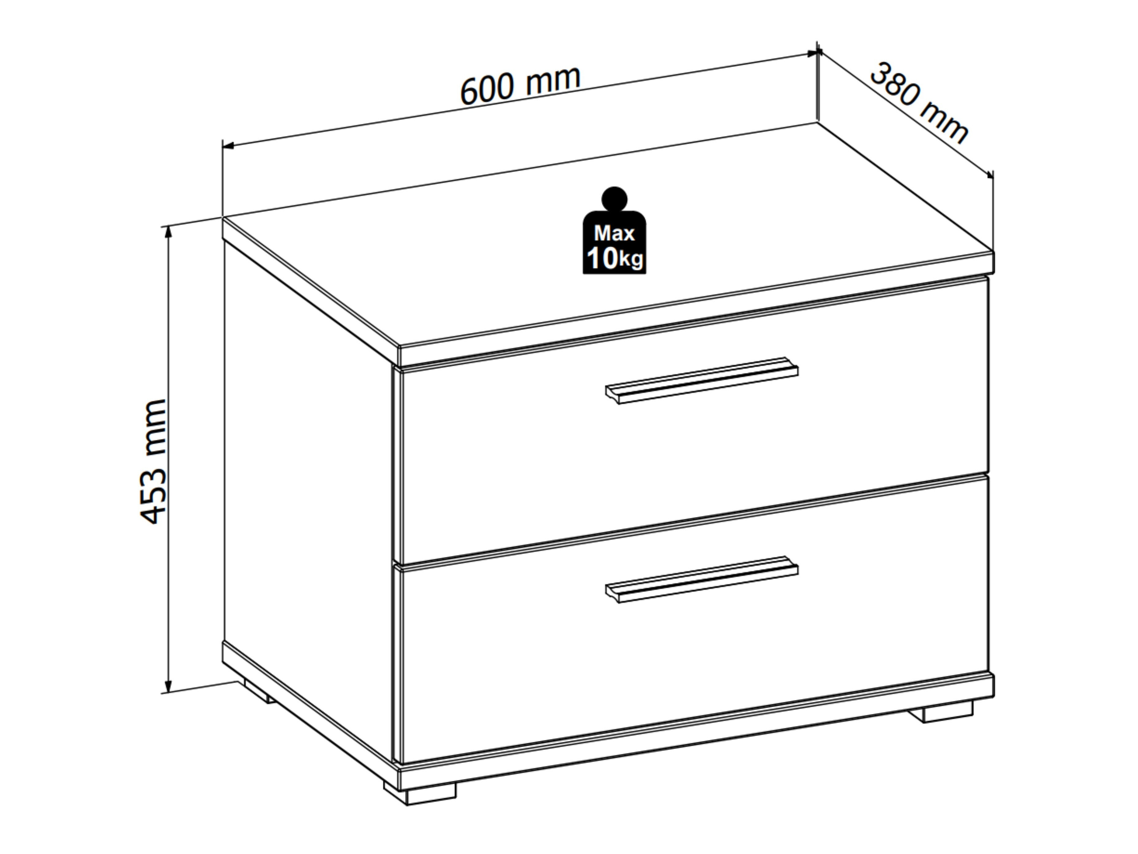 Bedside table Livcali 100 (Artisan oak + Cashmere)