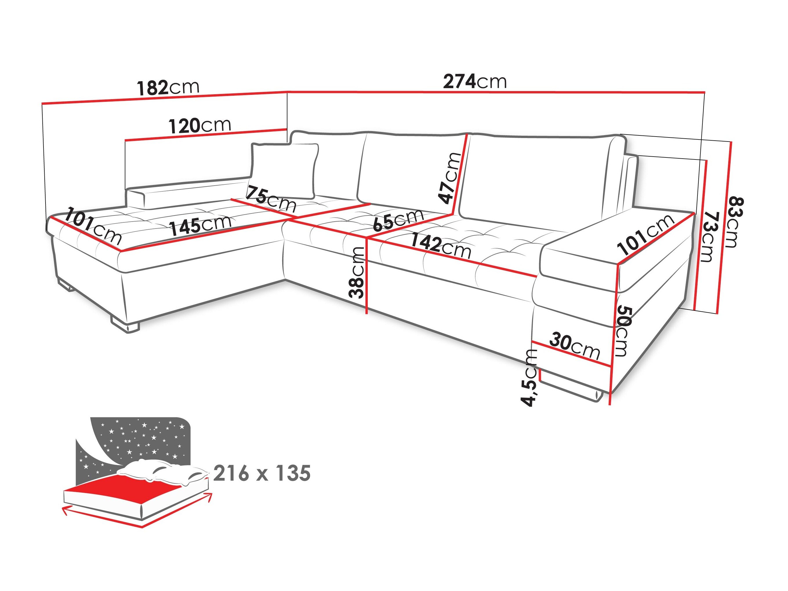 Corner sofa Comfivo Olivetum IV (Rico 12)