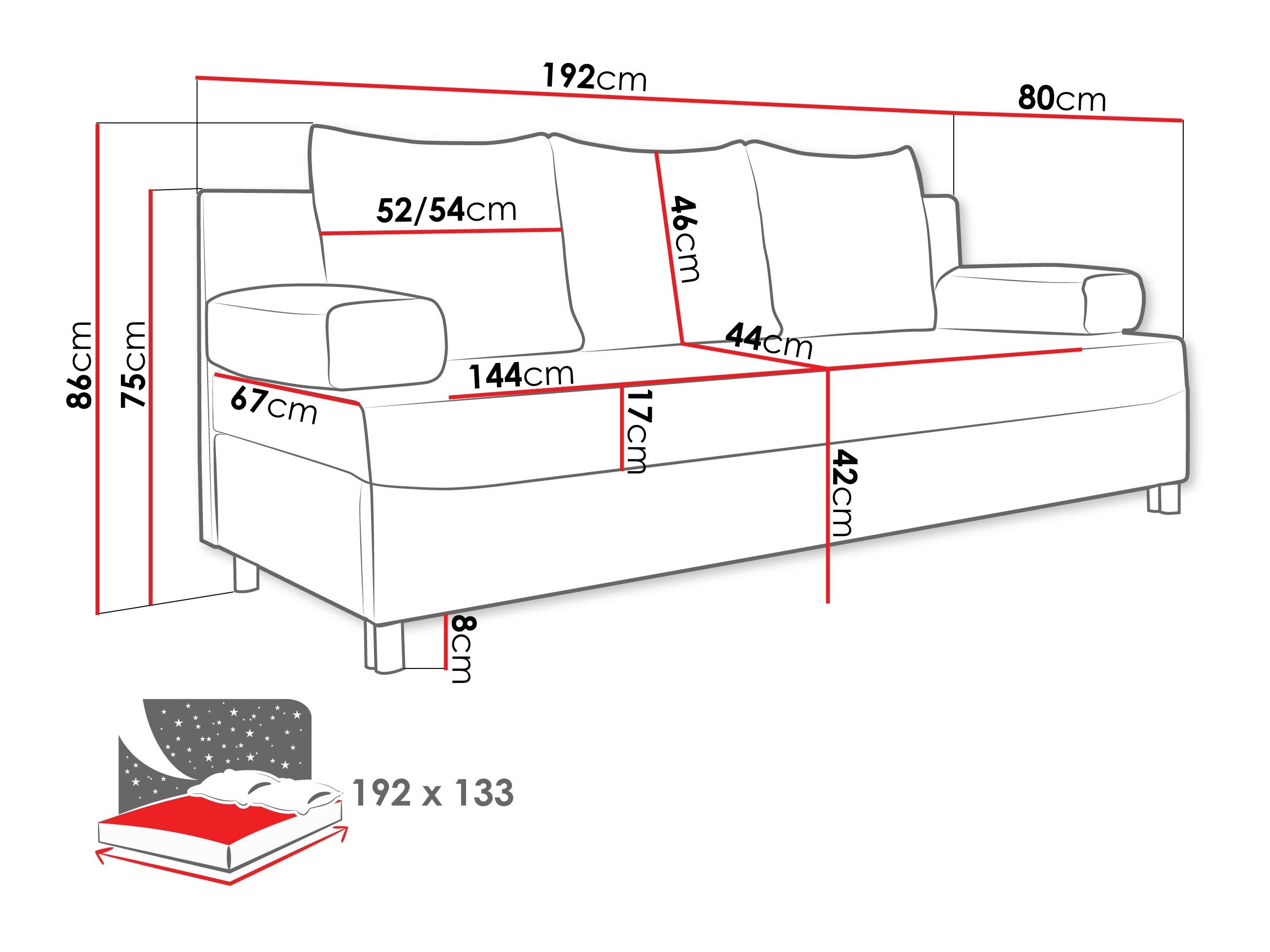 Sofa bed Comfivo Artes I (Rico 12)