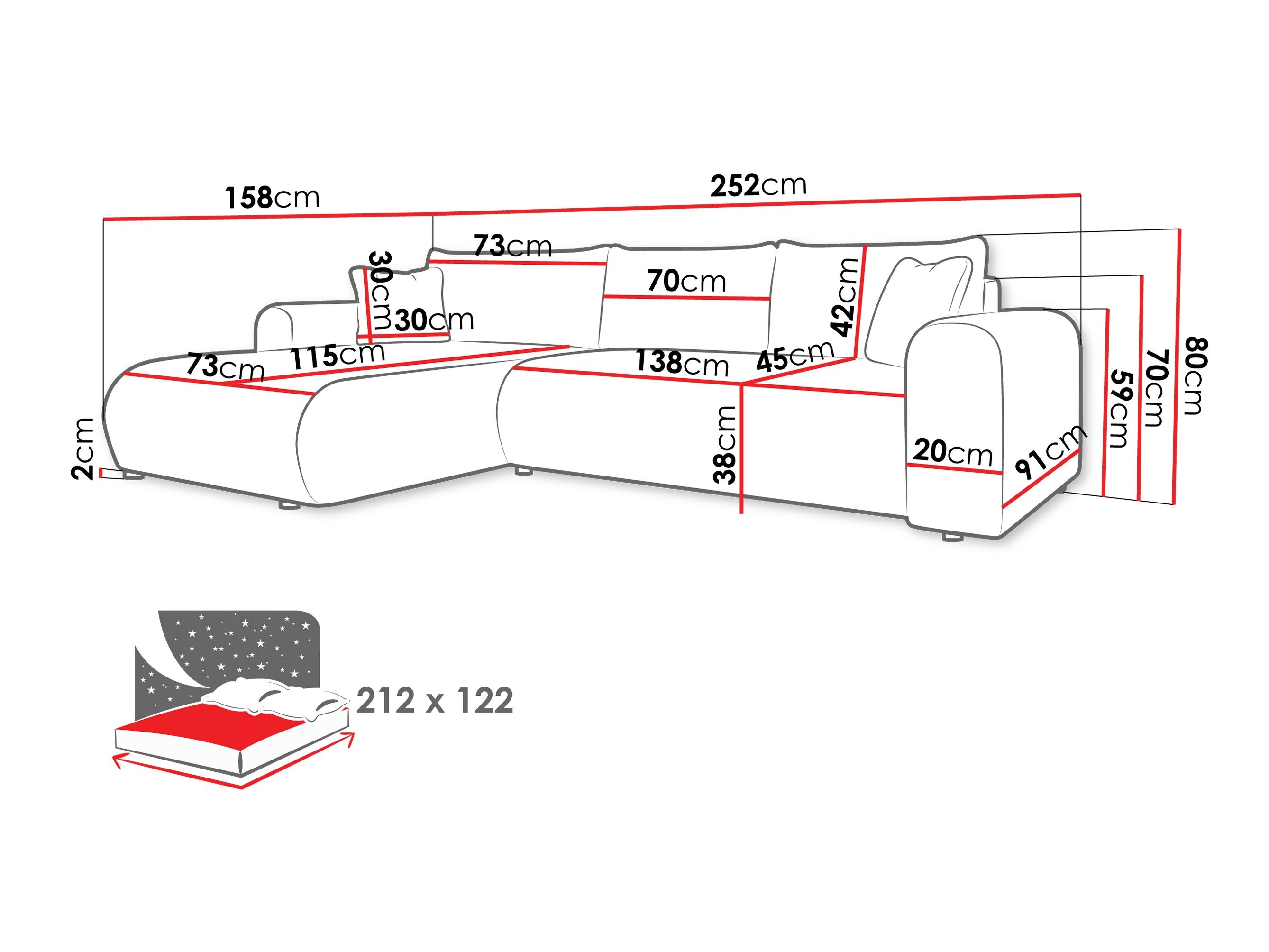 Corner sofa Comfivo Labor I (Rico 01)