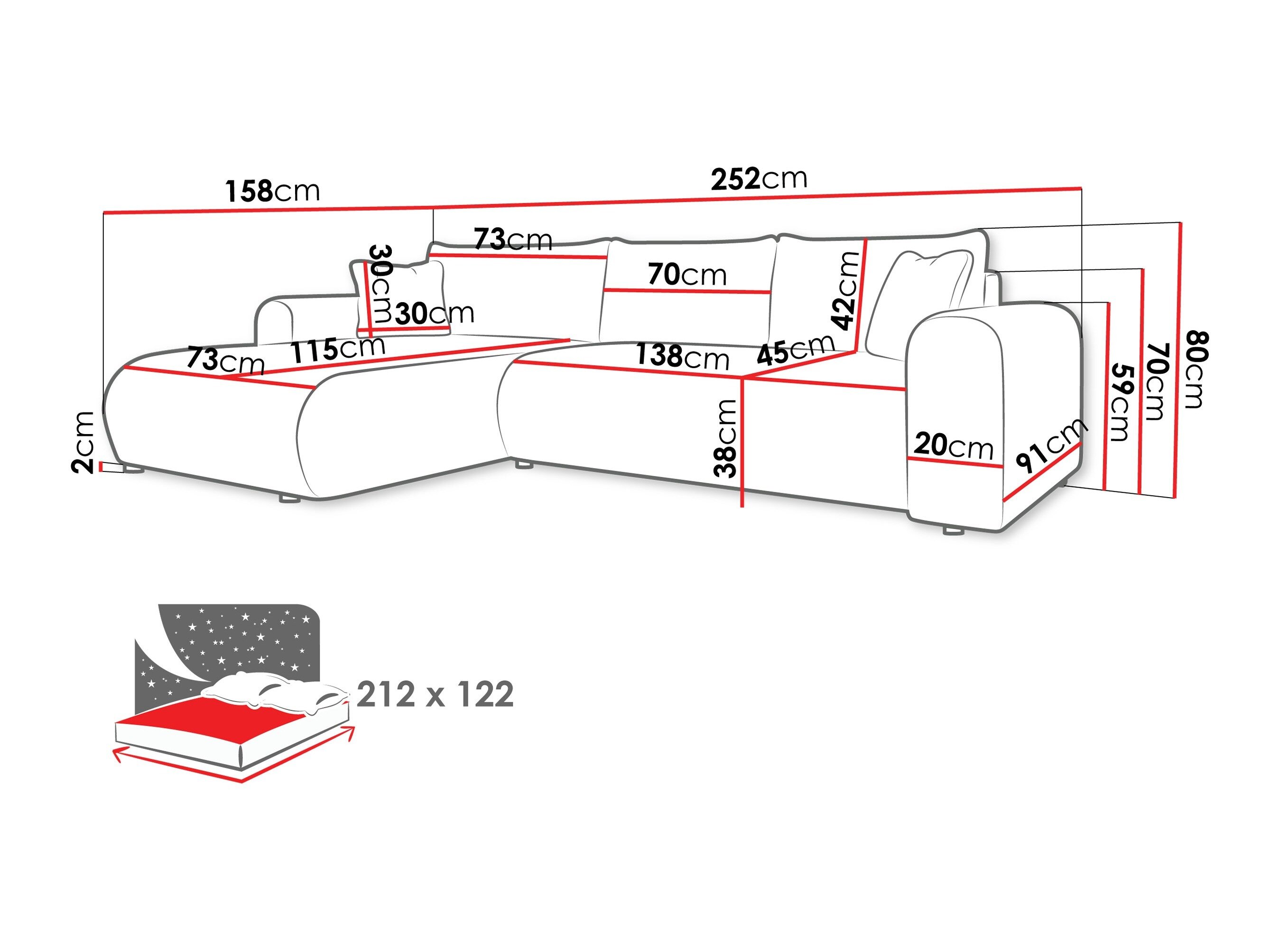 Corner sofa Comfivo Labor I (Rico 12)