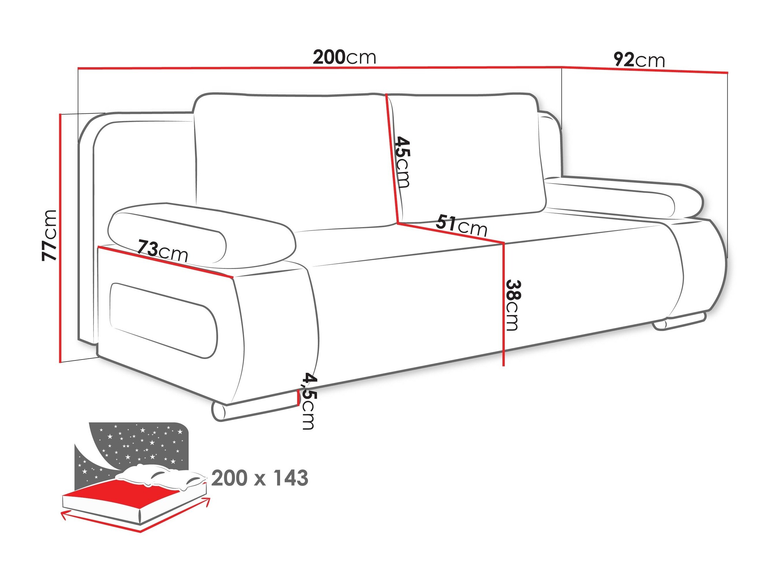 Sofa bed Comfivo Pudor I (Rico 01)