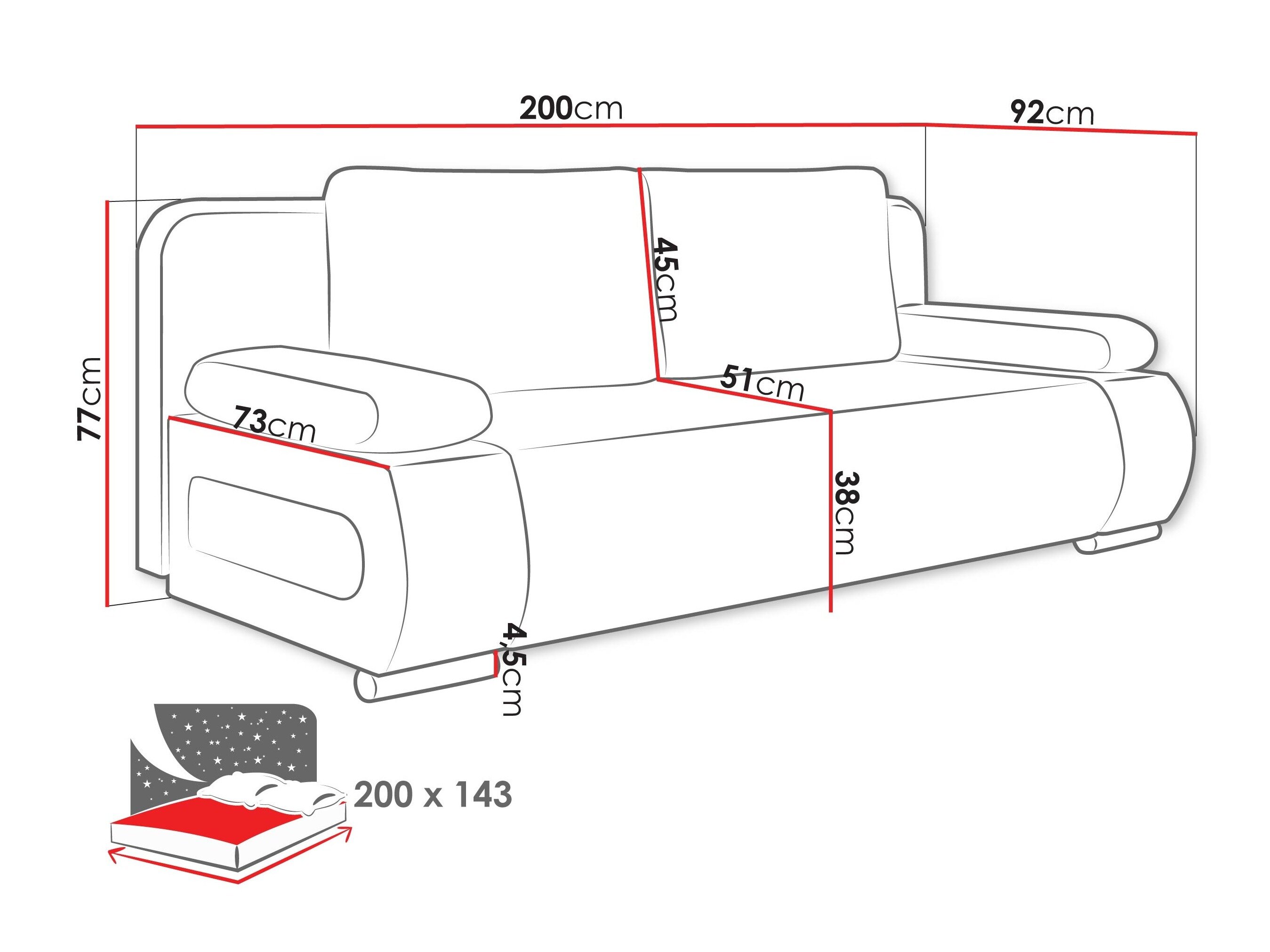 Sofa bed Comfivo Pudor I (Rico 12)