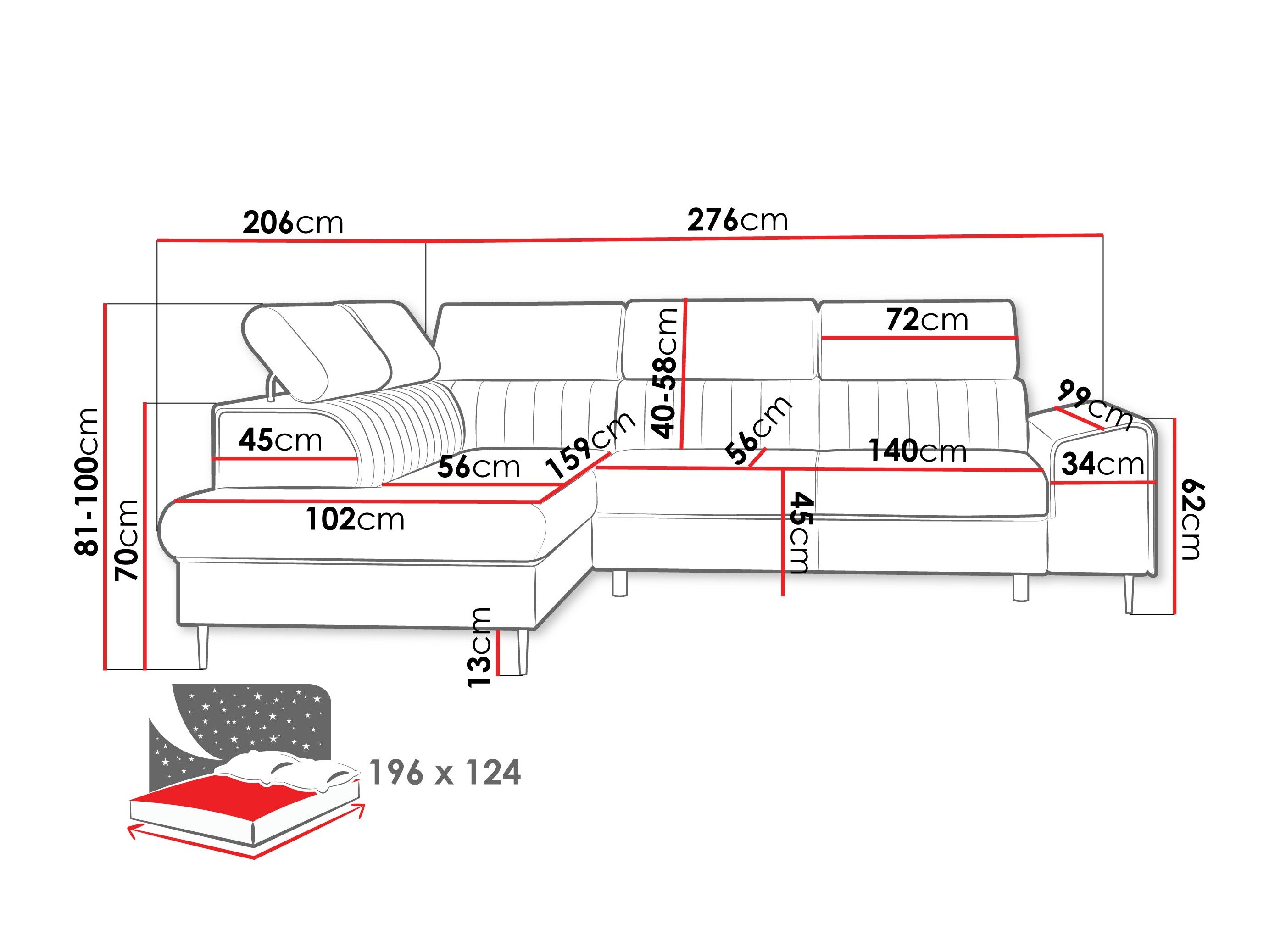 Corner sofa Comfivo Universum I (Rico 12)