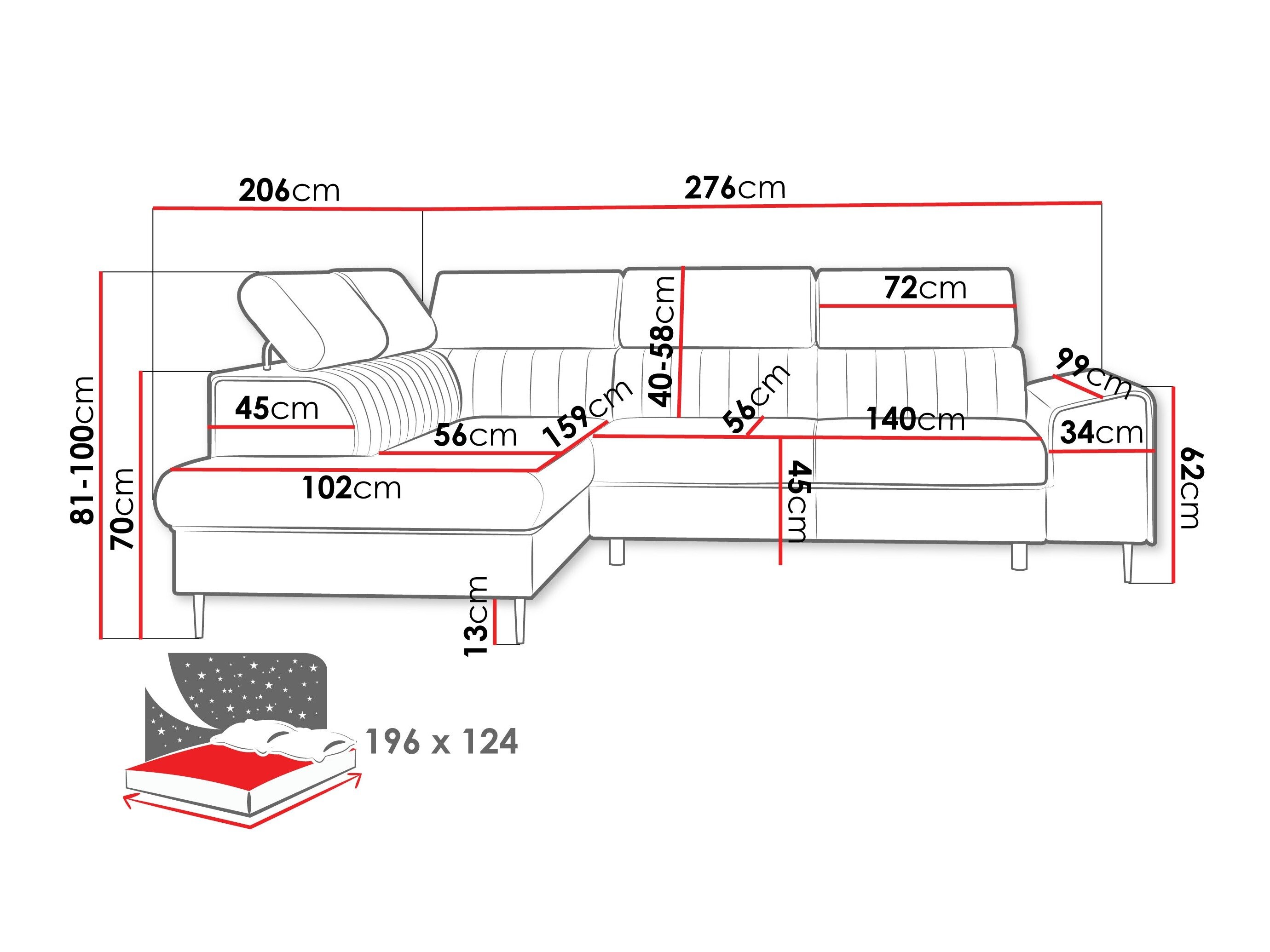 Corner sofa Comfivo Universum I (Rico 01)
