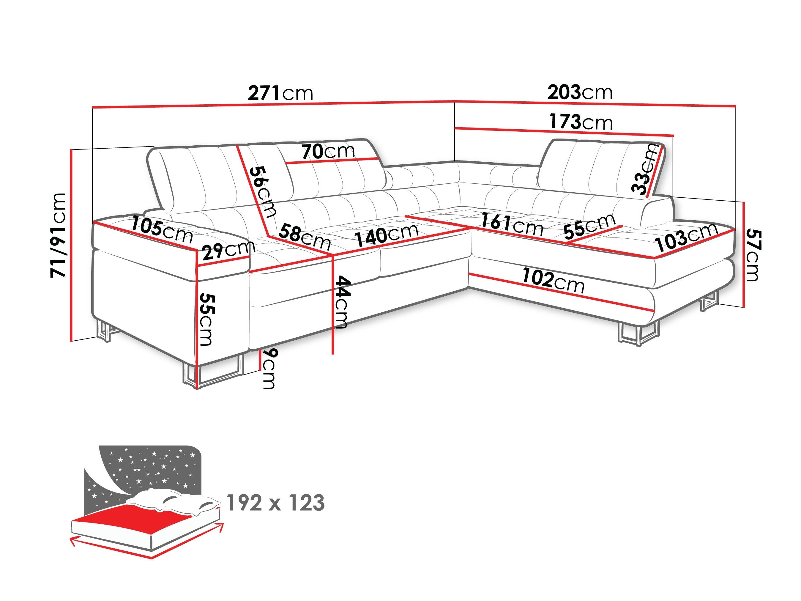 Corner sofa Comfivo Anima II (Rico 01)
