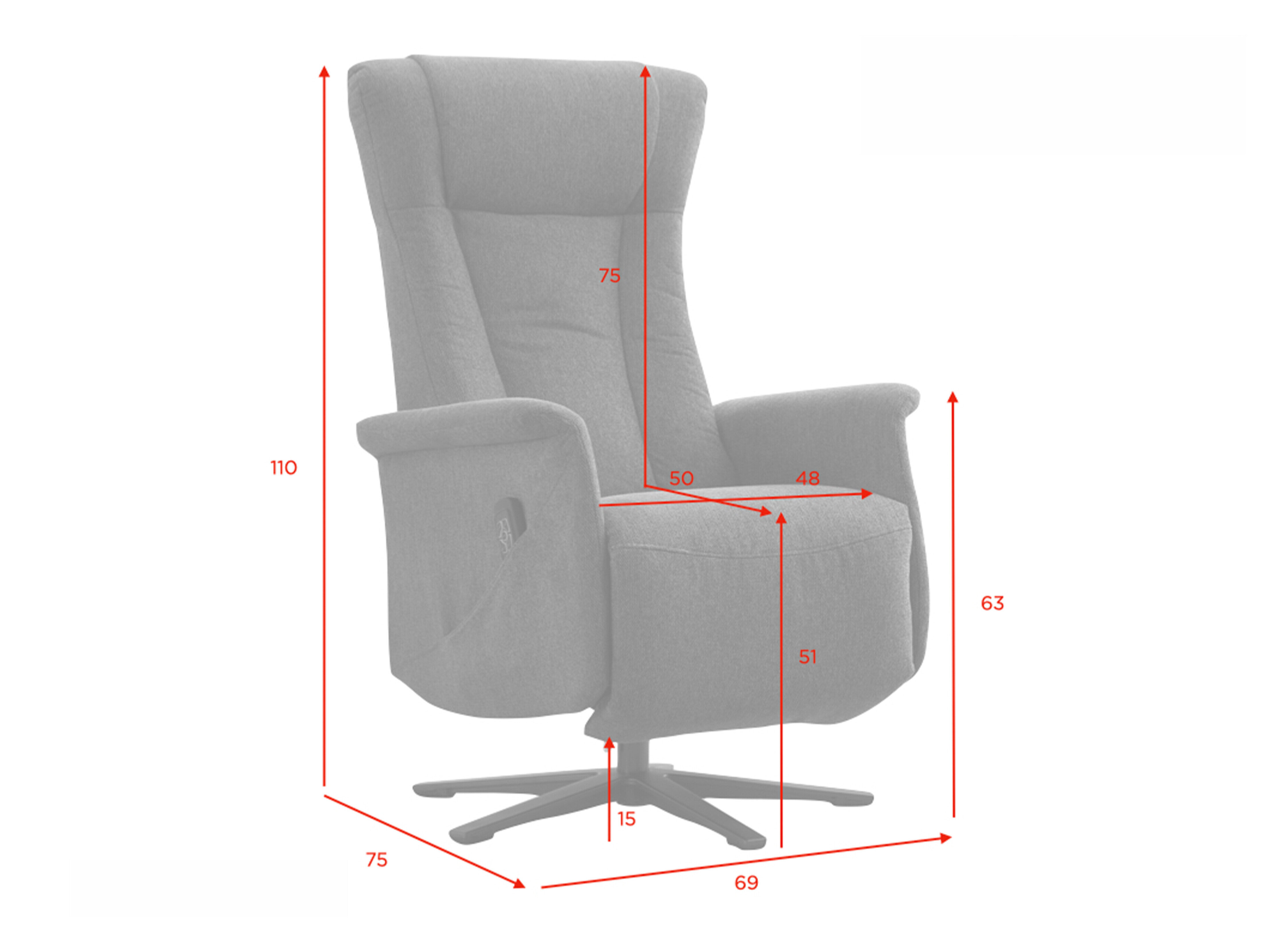 Armchair recliner Anaheim 127 (Pink)