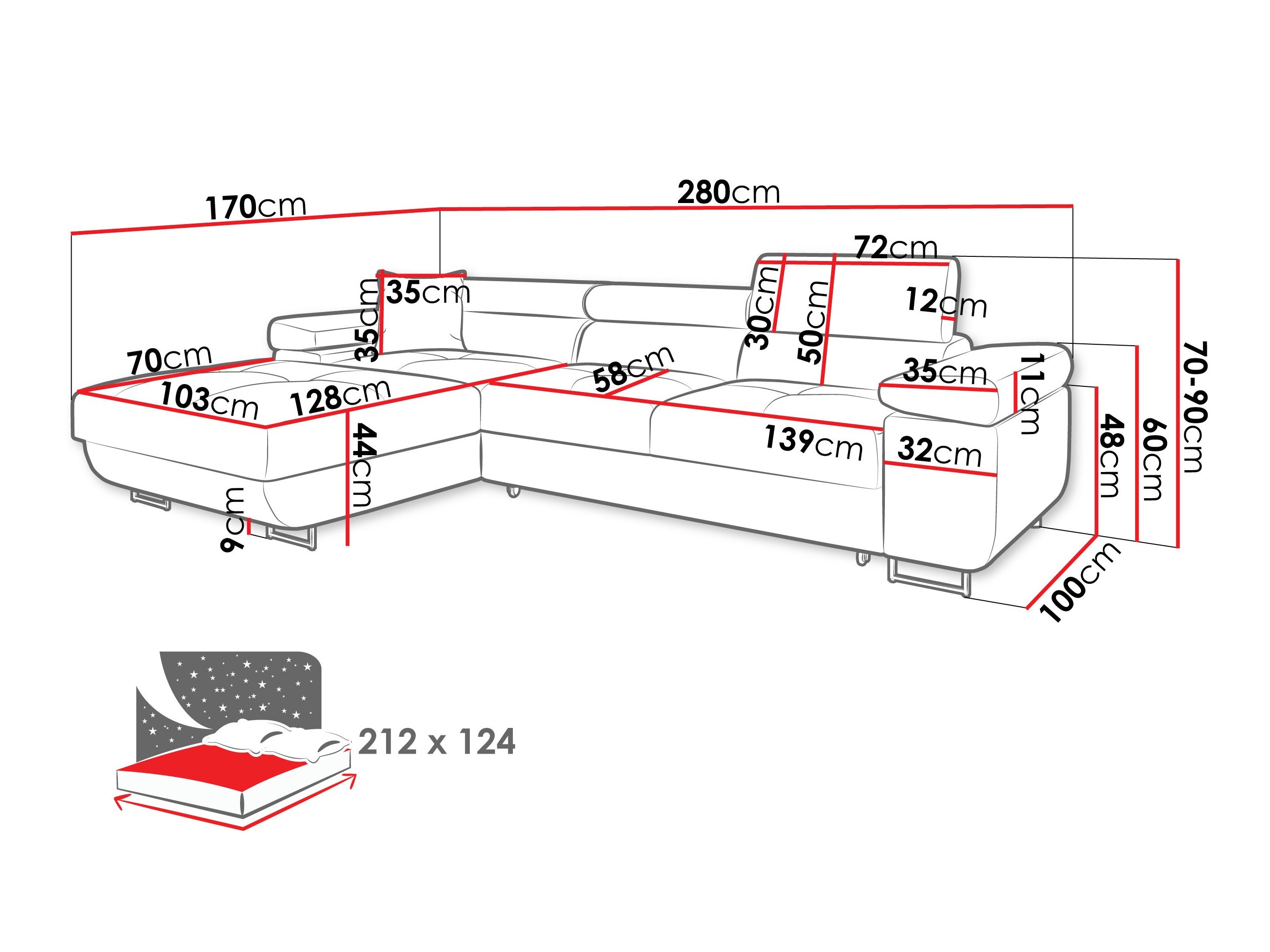 Corner sofa Comfivo Vinetum IV (Rico 12)