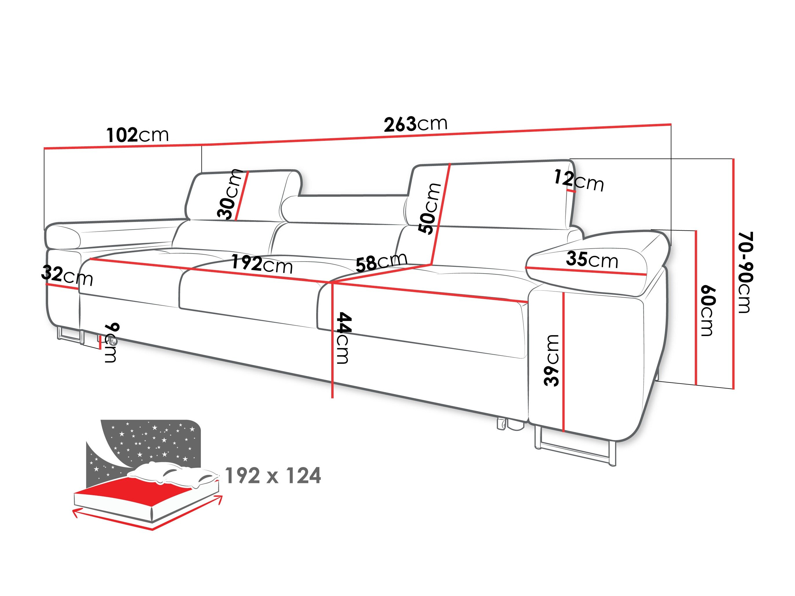 Sofa bed Comfivo Vinetum V (Rico 01)