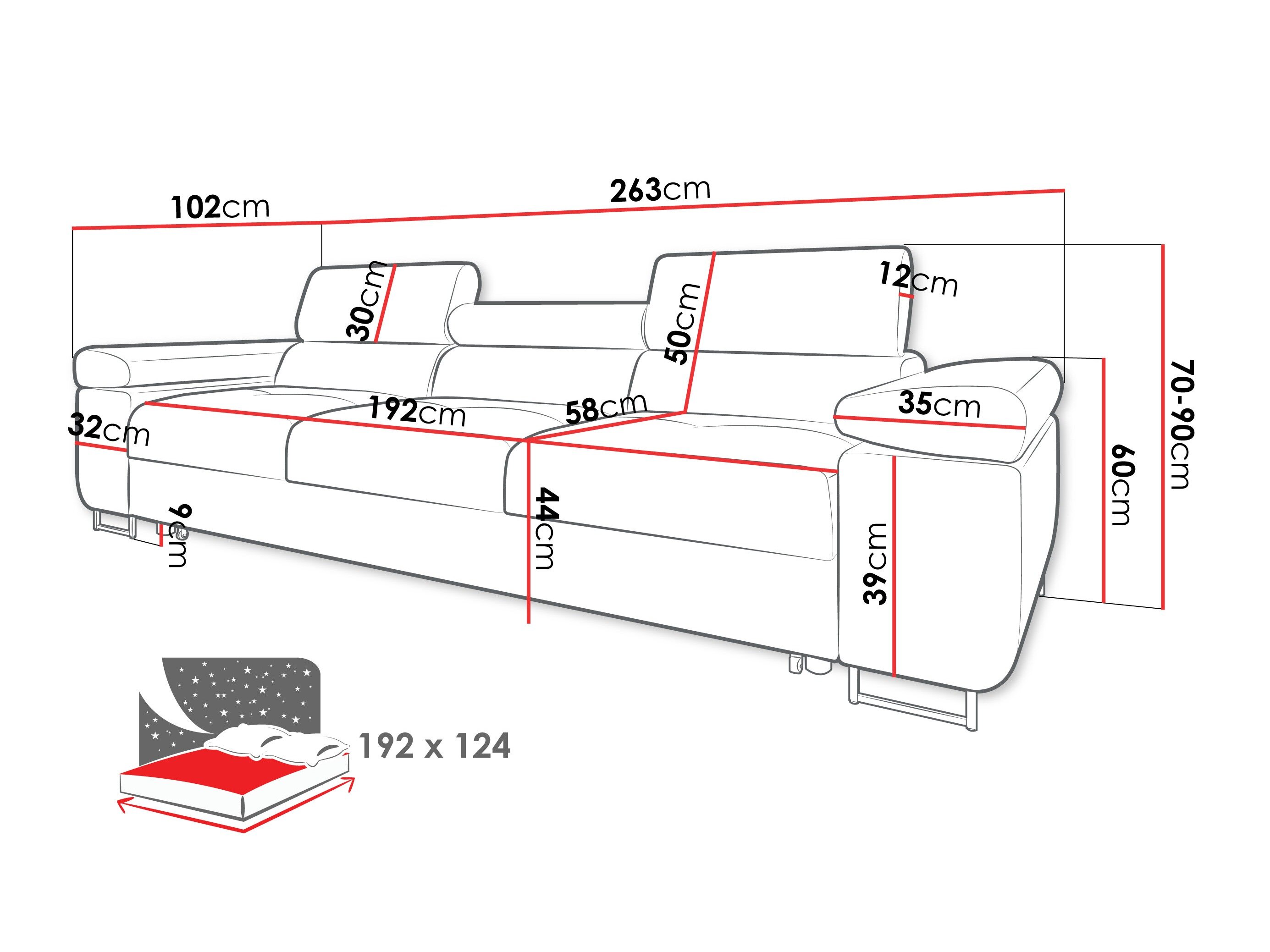 Sofa bed Comfivo Vinetum V (Rico 12)