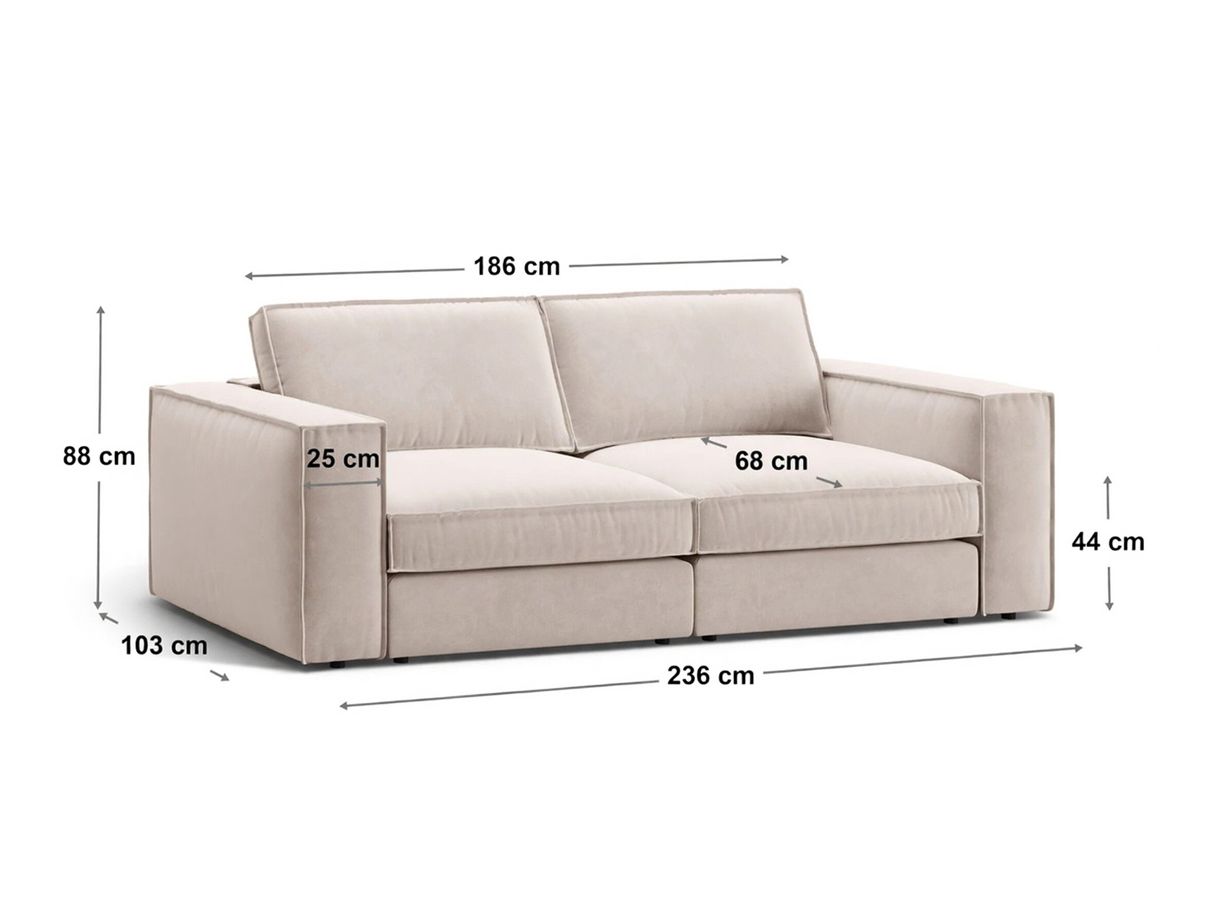 Moduulisohva Dalodei 108 (Babel Light grey)