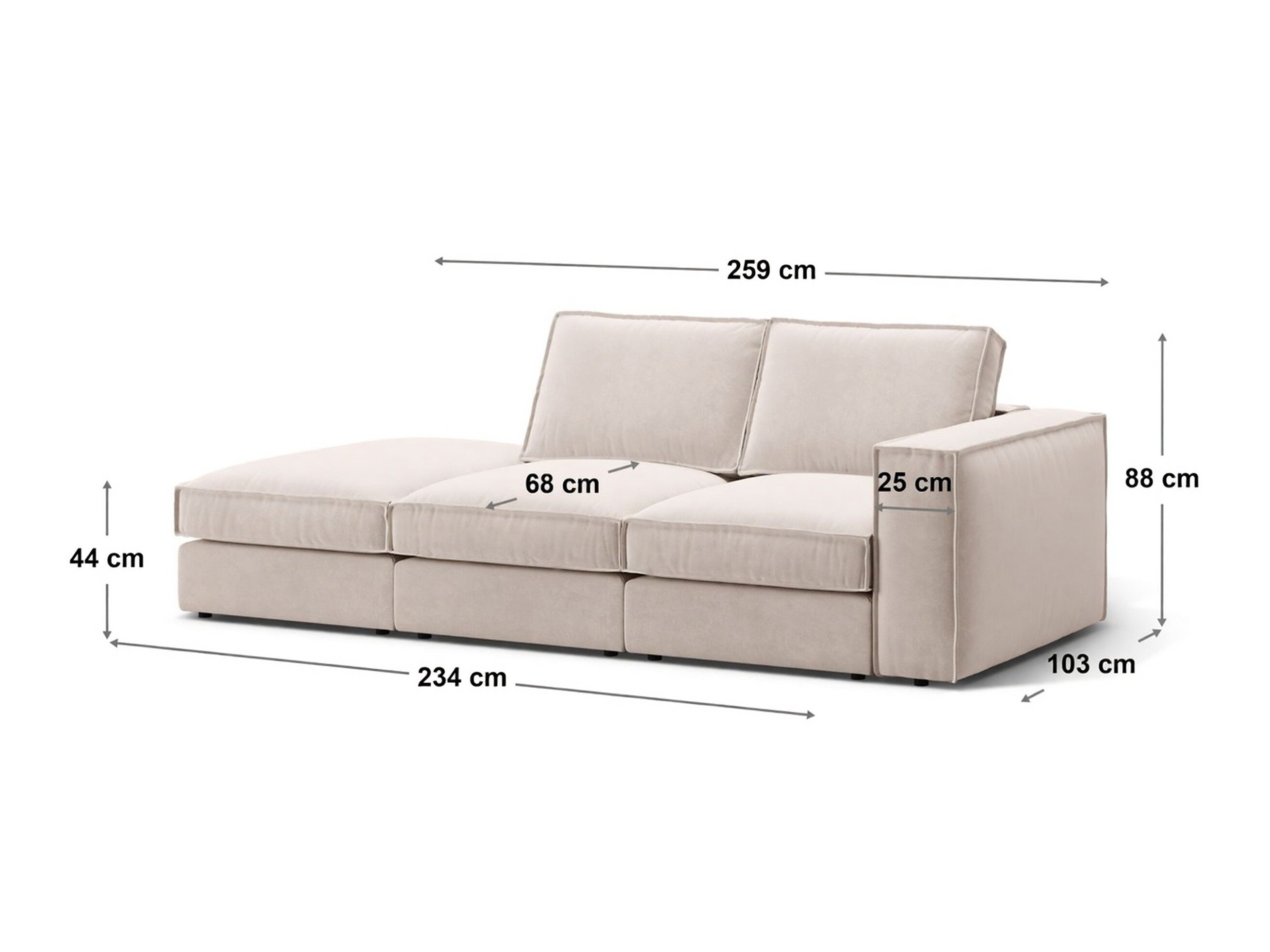 Moduulisohva Dalodei 112 (Babel Light grey)