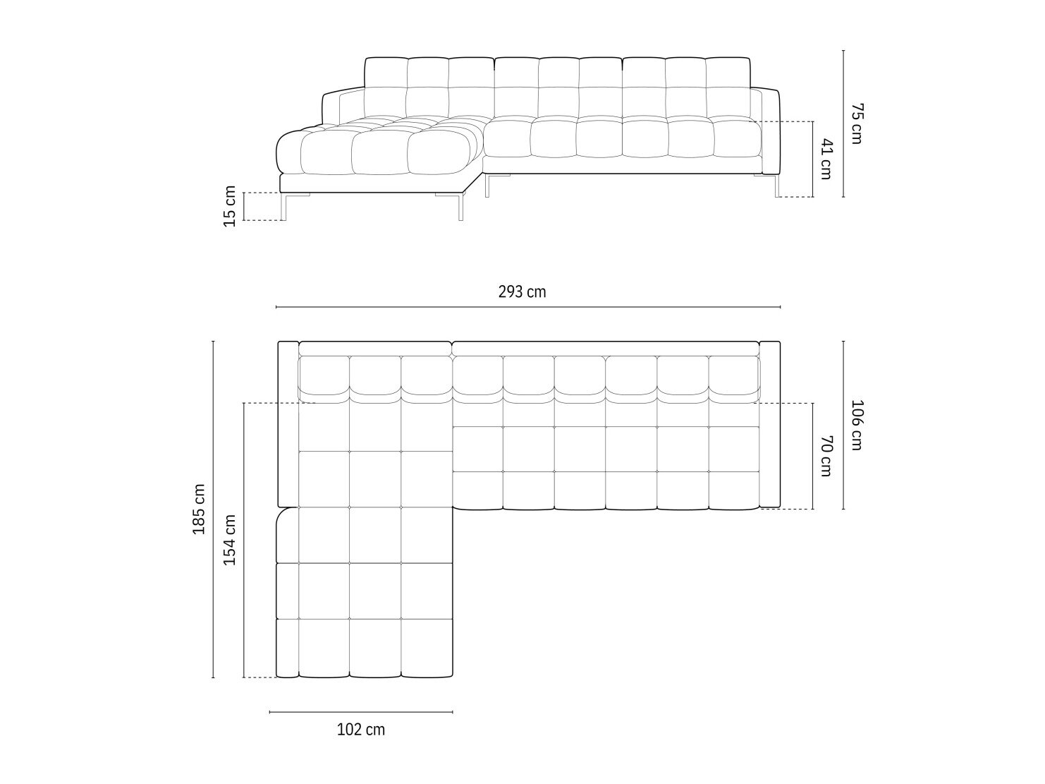 Corner sofa Calelbe 104 (Malia Cream)