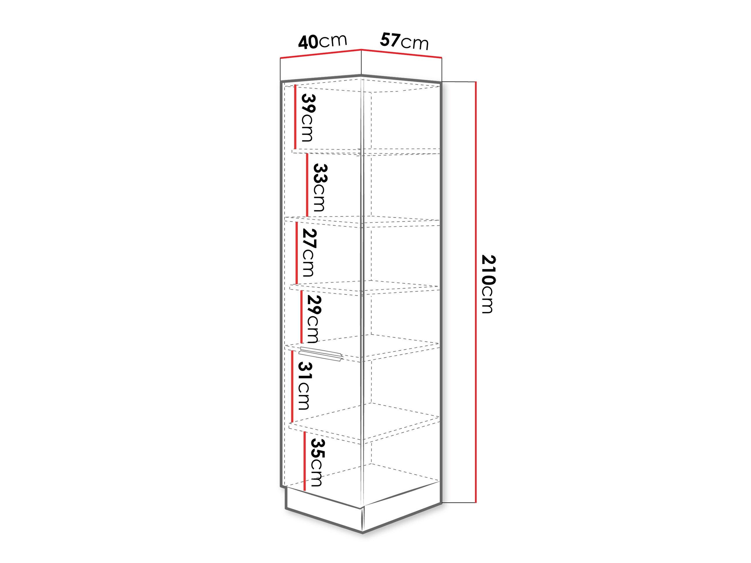 Modulaarinen kaappi ovilla Sole 116