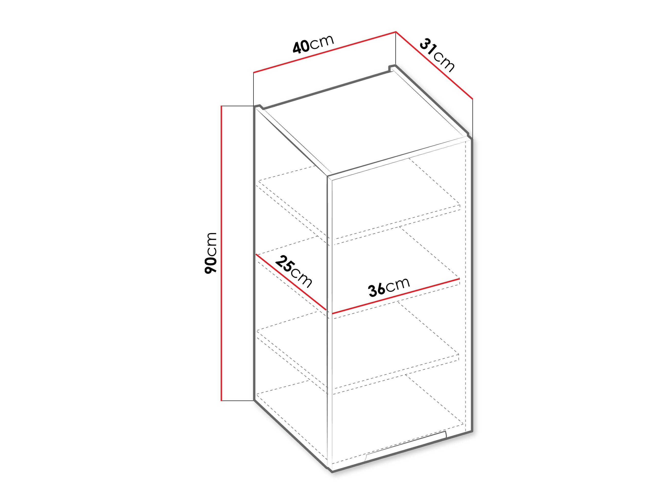 Modulaarinen seinäkaappi Sole 118