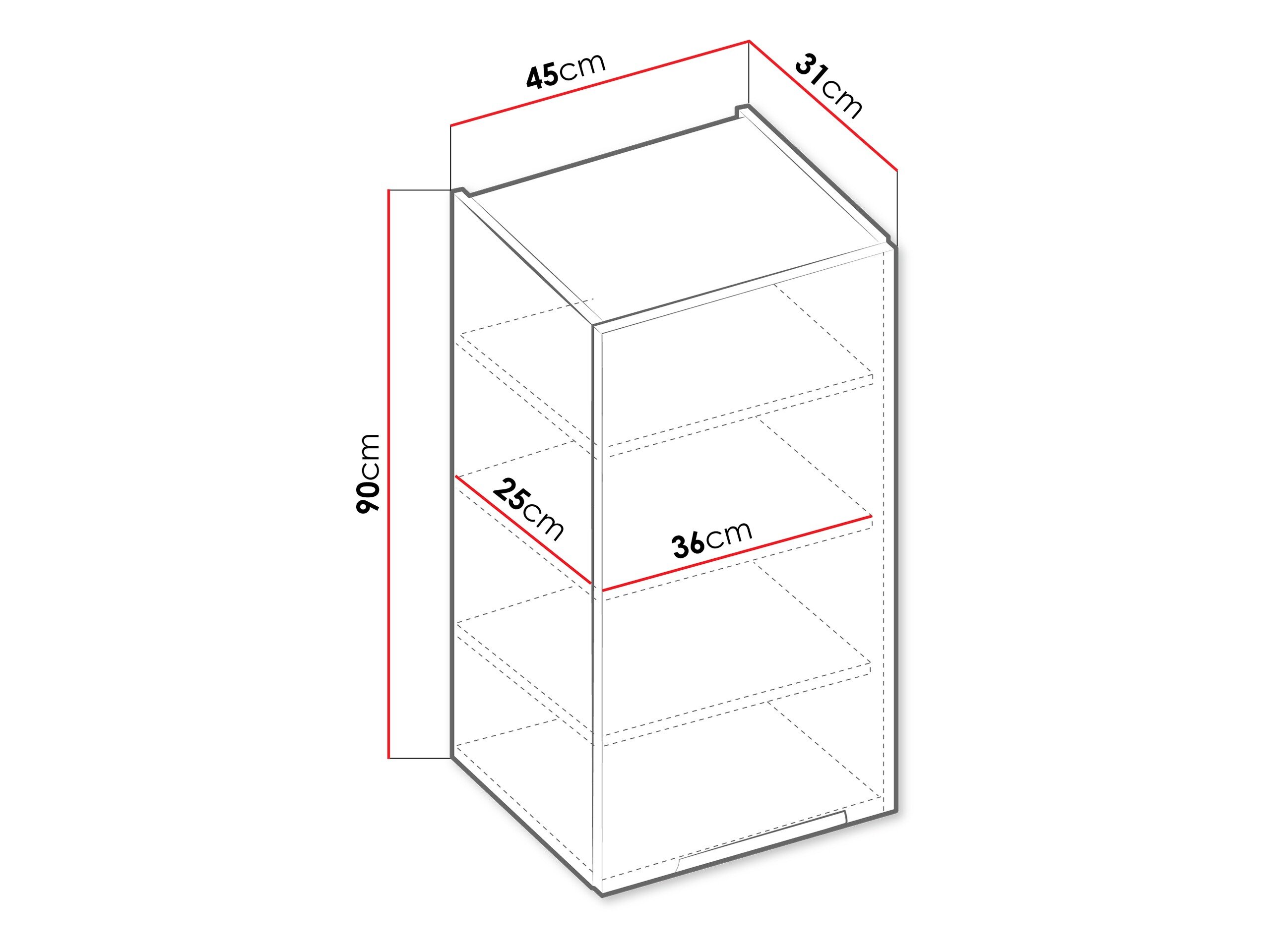 Modulaarinen seinäkaappi Sole 120