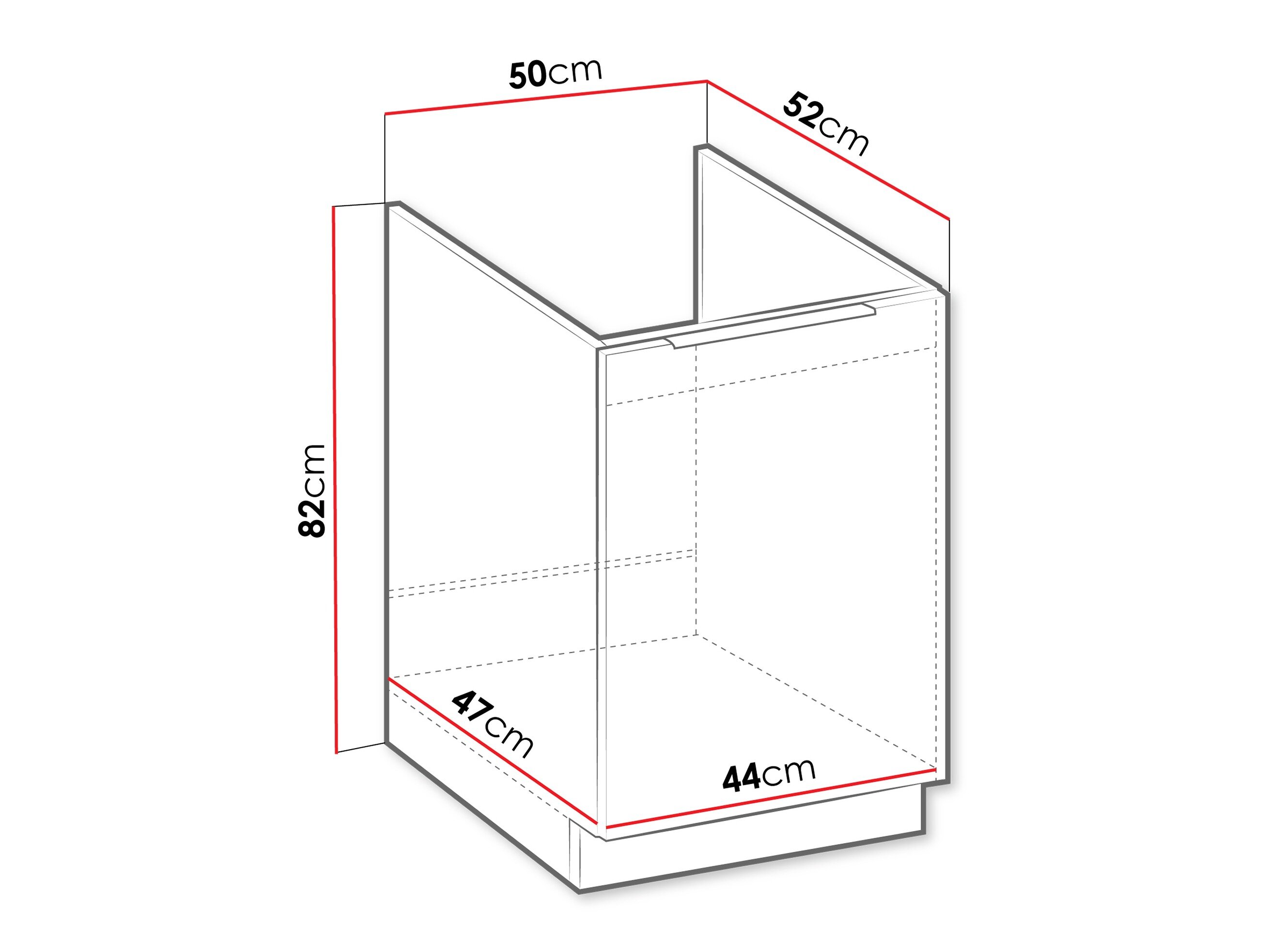 Modulaarinen allaskaappi ovilla Sole 124