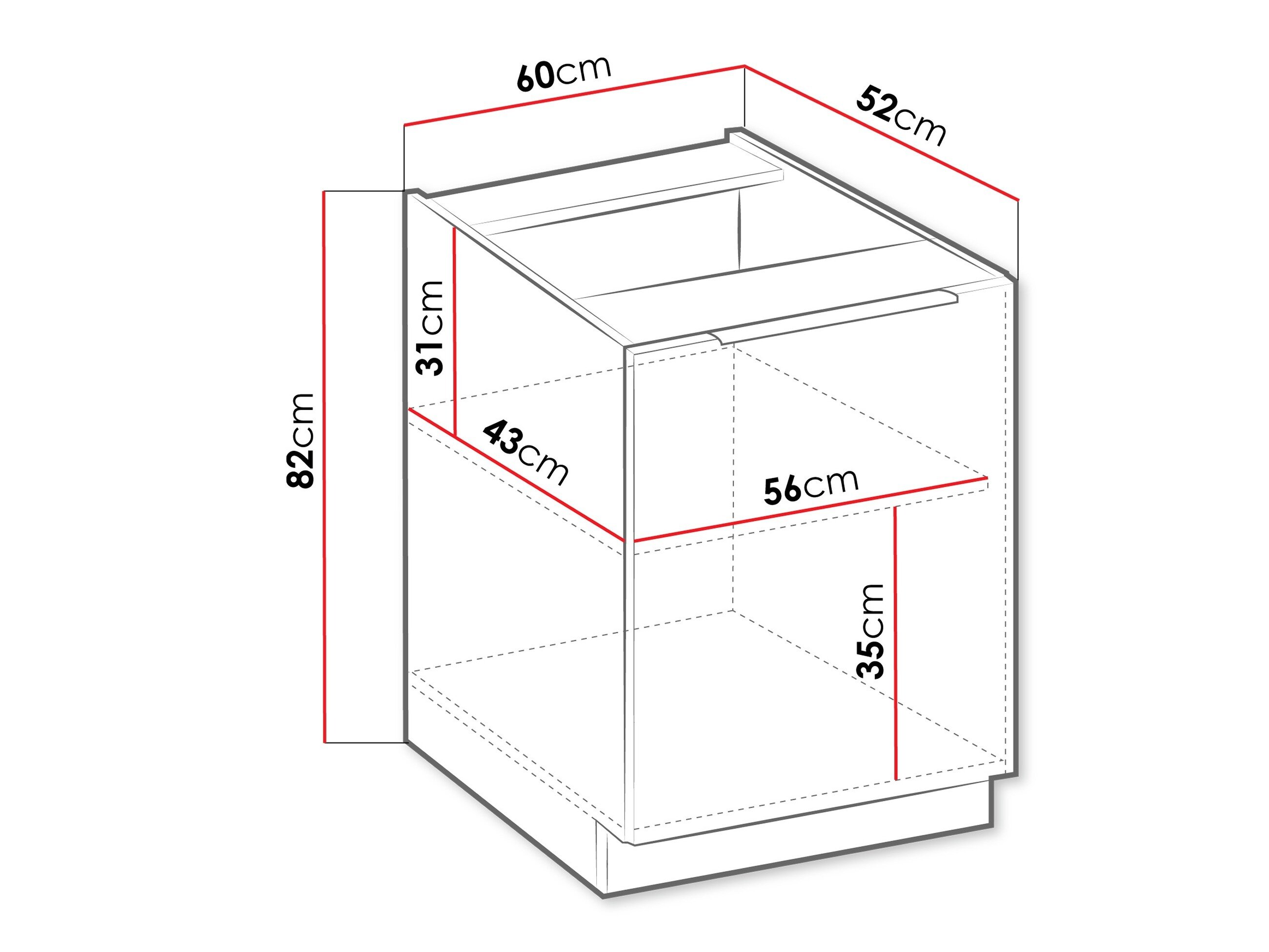 Modulaarinen kaappi ovilla Sole 125