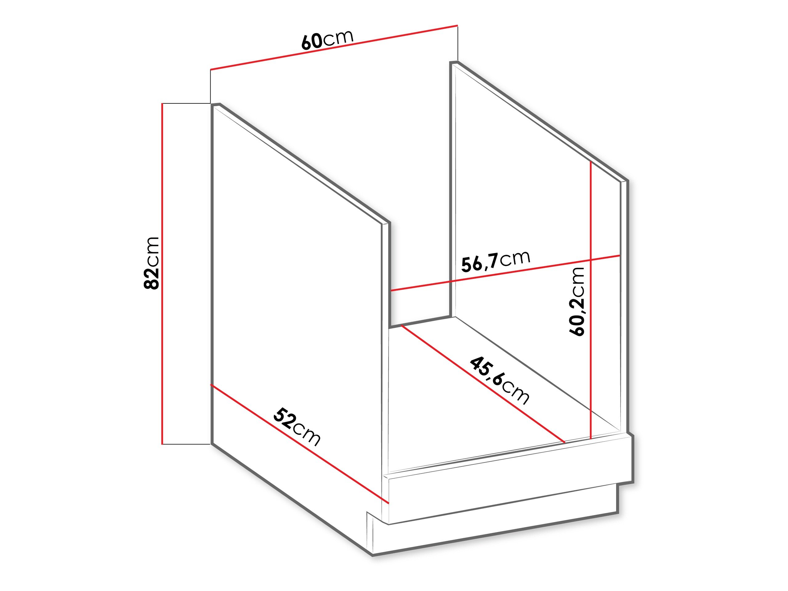 Modulaarinen kaappi sisäänrakennetuille laitteille Sole 130