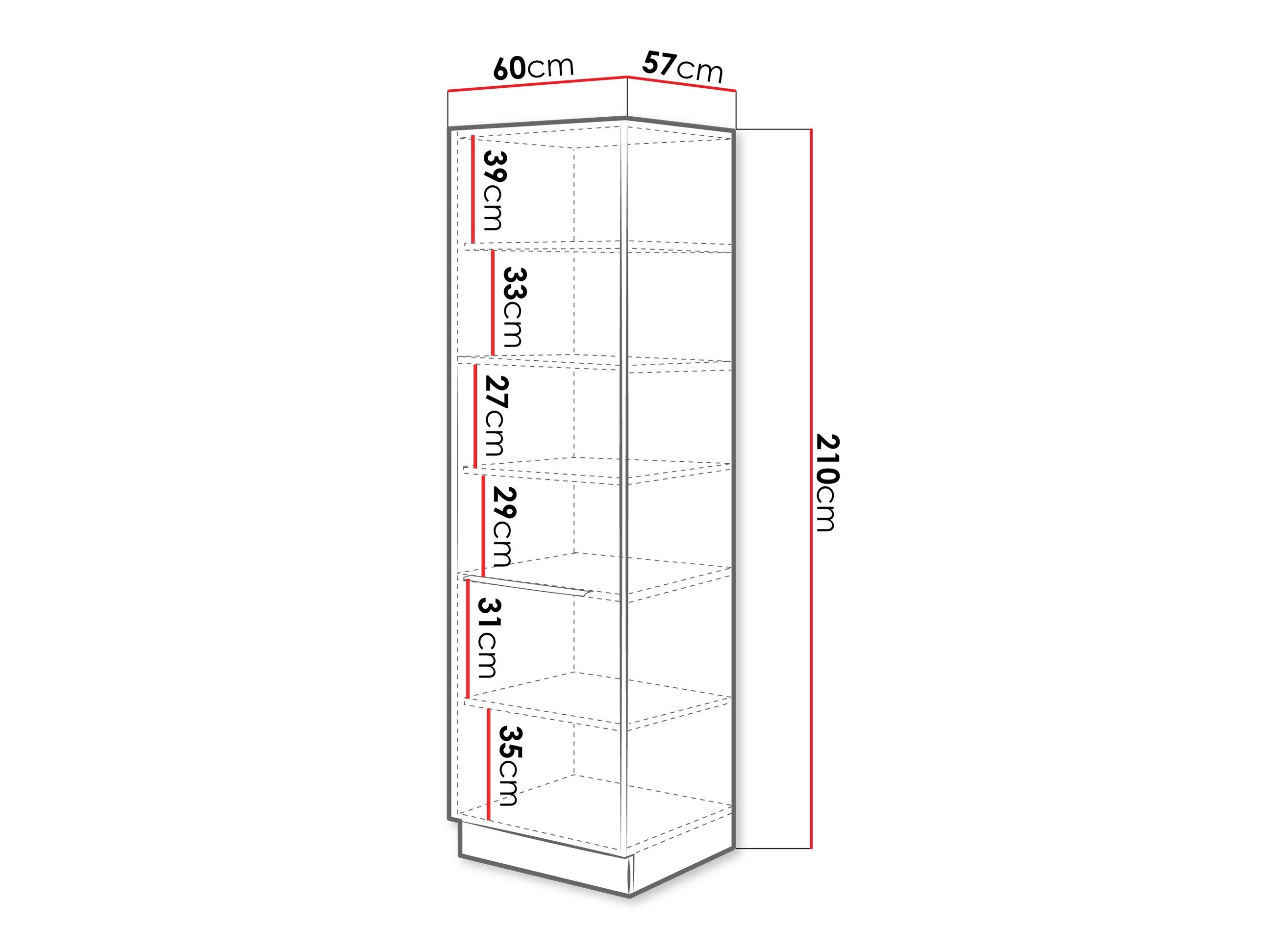 Modulaarinen kaappi ovilla Sole 131