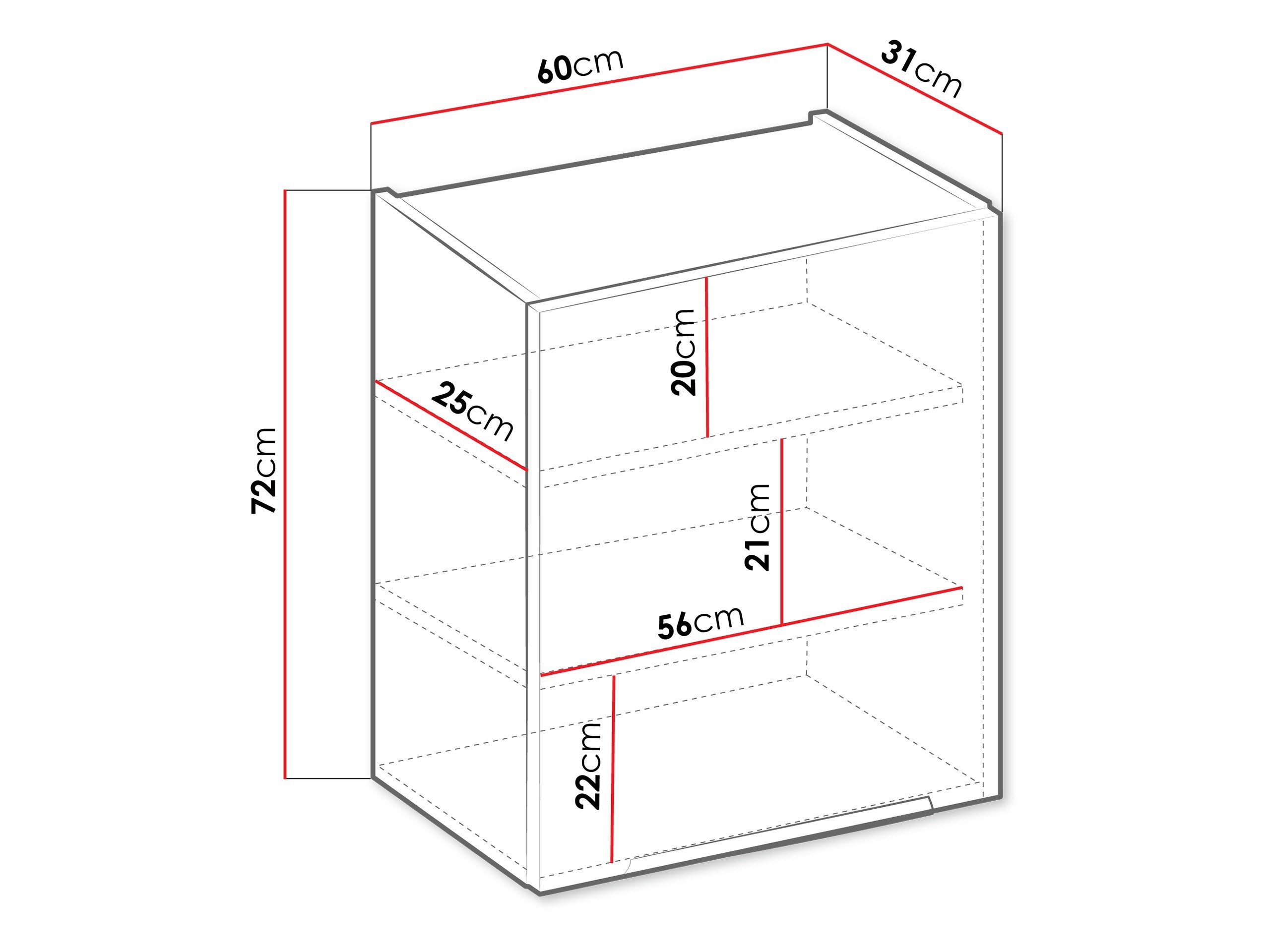 Modulaarinen seinäkaappi Sole 136