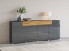 Chest of drawers Torsone 102 (Anthracite + Gloss anthracite + Grandson oak)