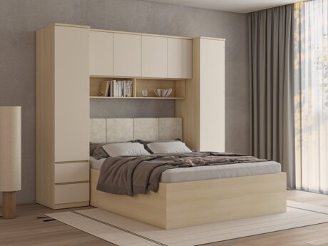 Makuuhuonesetti Nolcala 125 (Tammi + Beige)