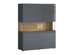Bookcase Torsone 107 (Anthracite + Gloss anthracite + Grandson oak)