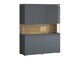 Bookcase Torsone 107 (Anthracite + Gloss anthracite + Grandson oak)