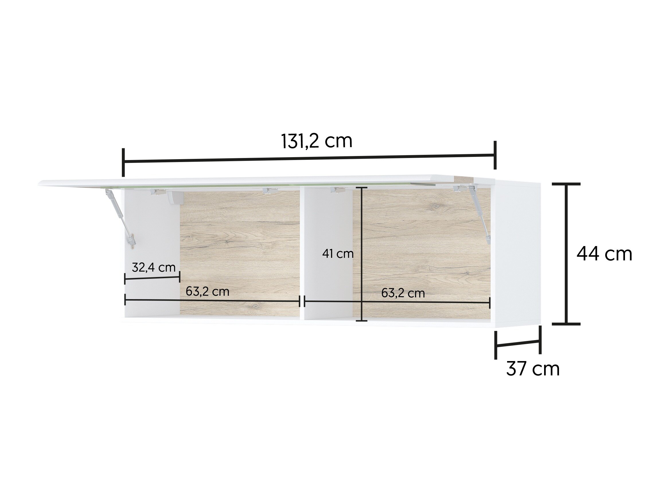 Wall cabinet Torsone 116 (White + Glossy white)