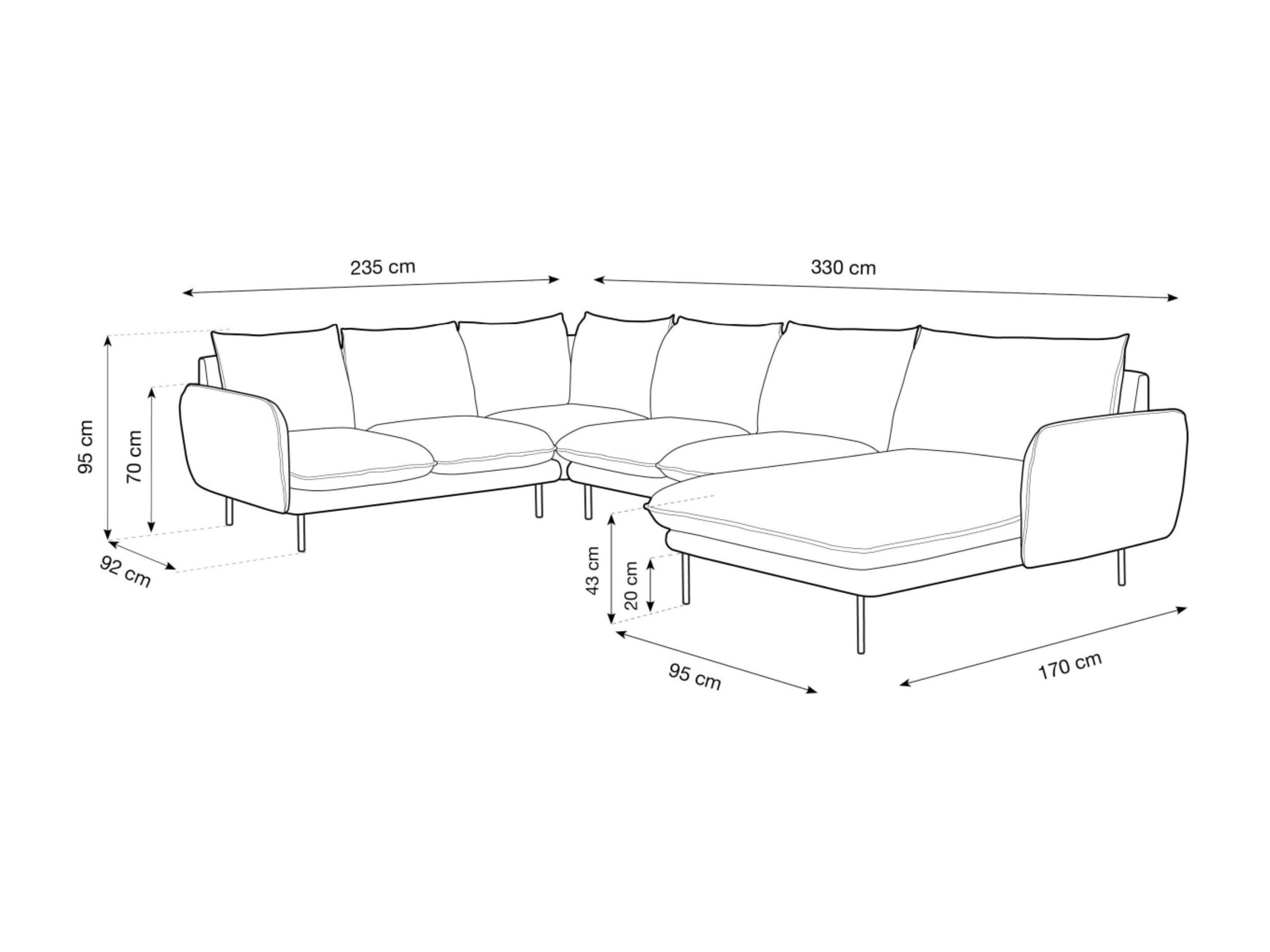 Corner sofa Ferlevi 123 (Malia Slate)