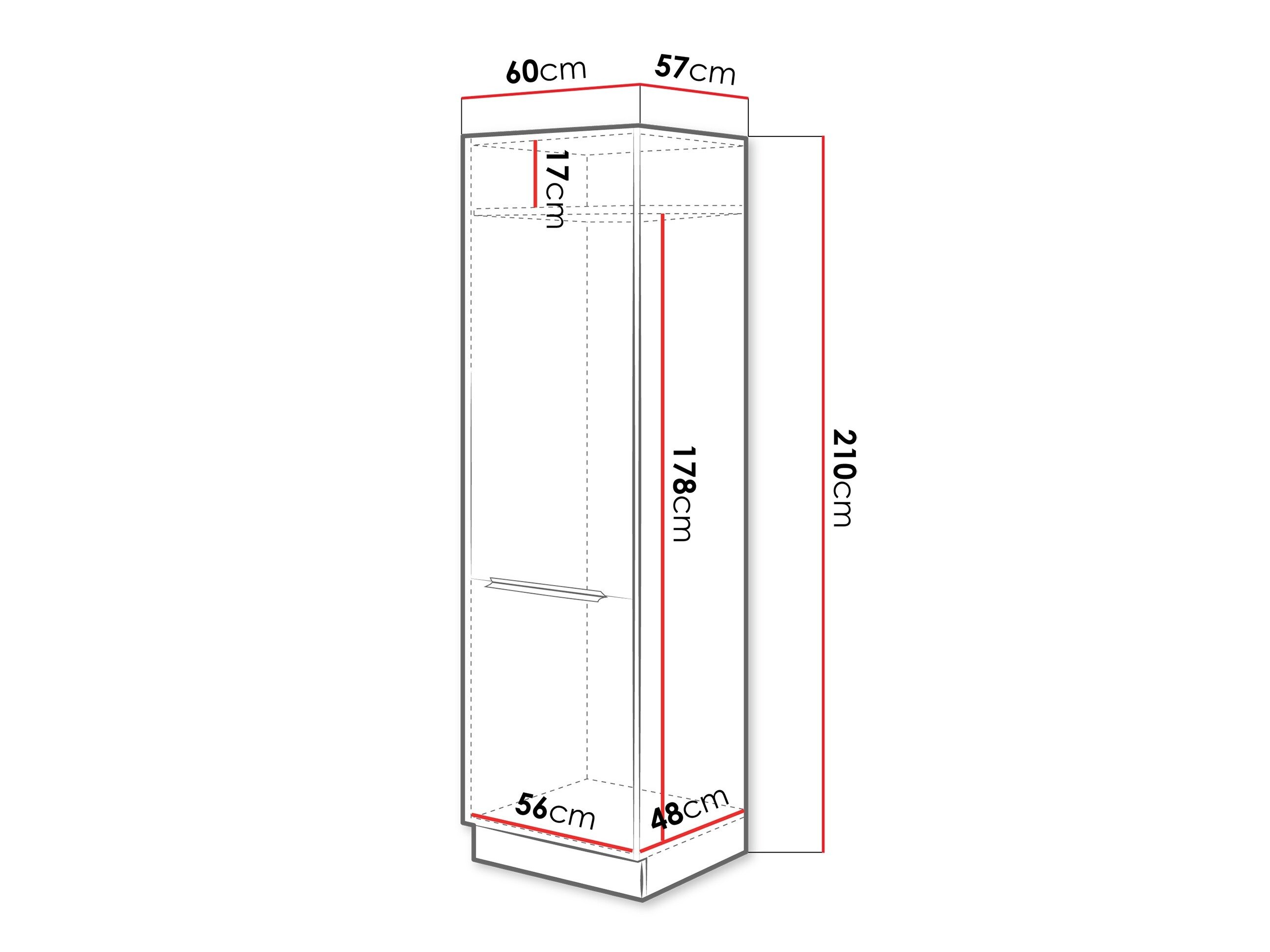 Modulaarinen kaappi sisäänrakennetuille laitteille Sole 138